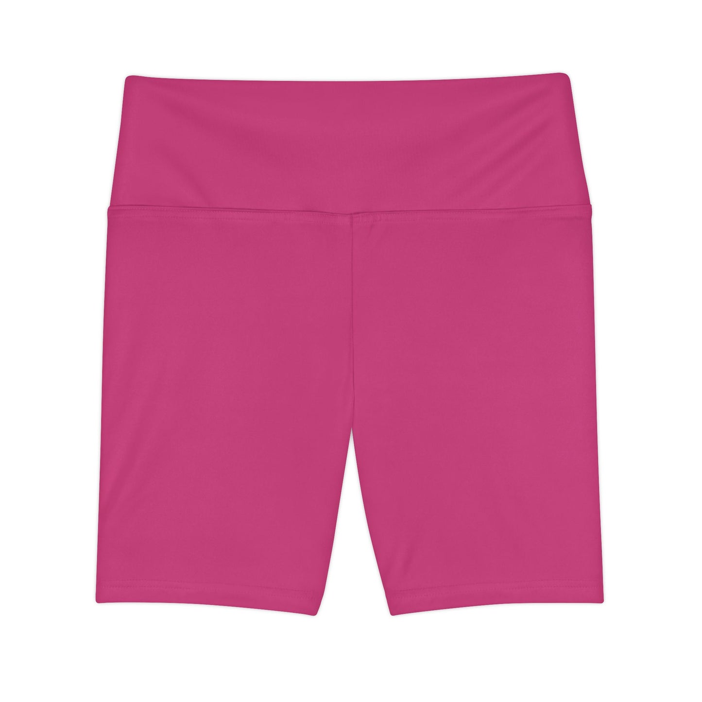 Rose Punch Women's Workout Shorts — Solid High-Waist Biker Shorts for Exercise & Everyday Wear