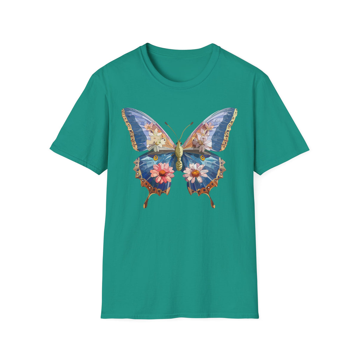 Floral Watercolor Butterfly Graphic Tee Unisex 100 Cotton Gildan T-Shirt