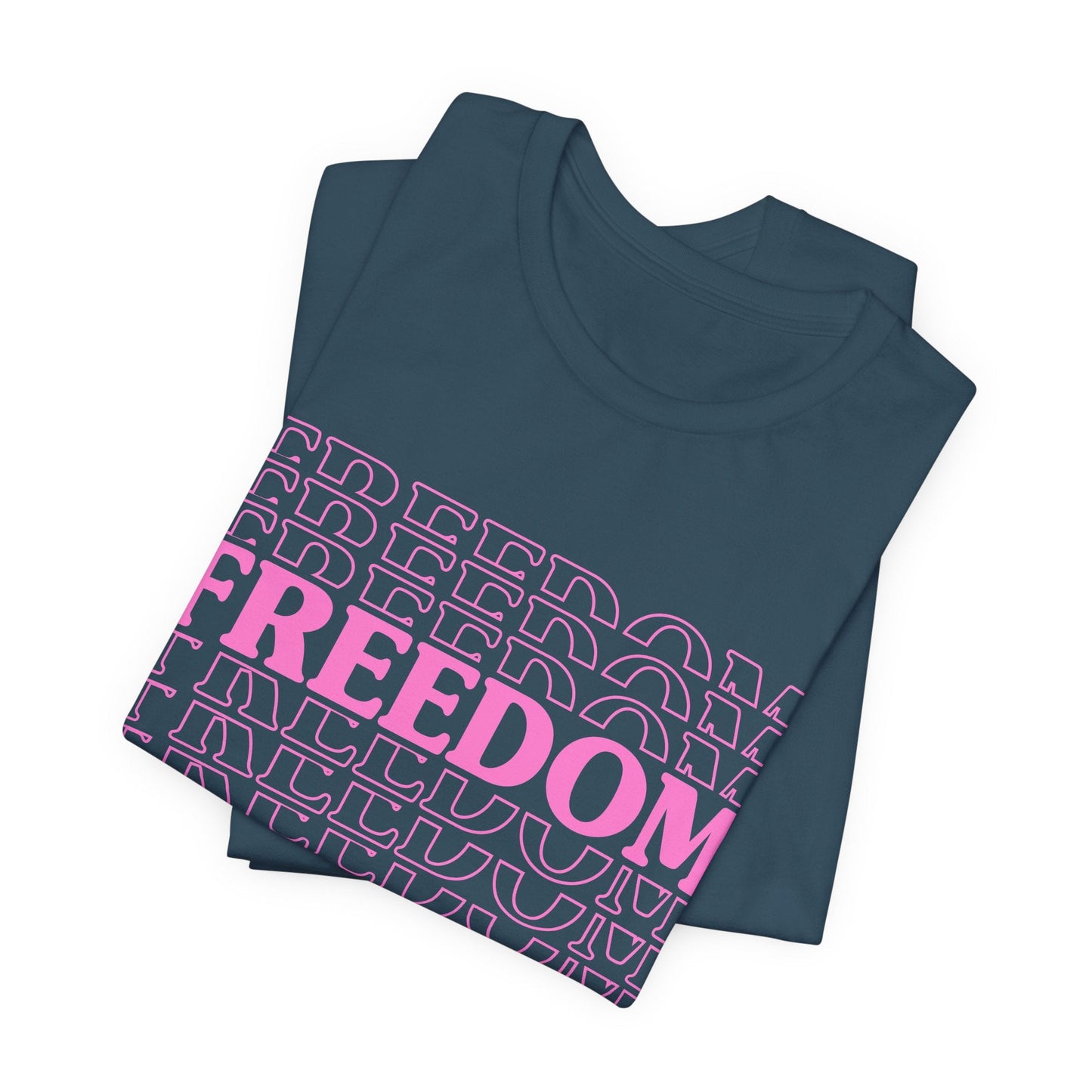 Freedom Text Graphic Unisex Cotton T-Shirt a8