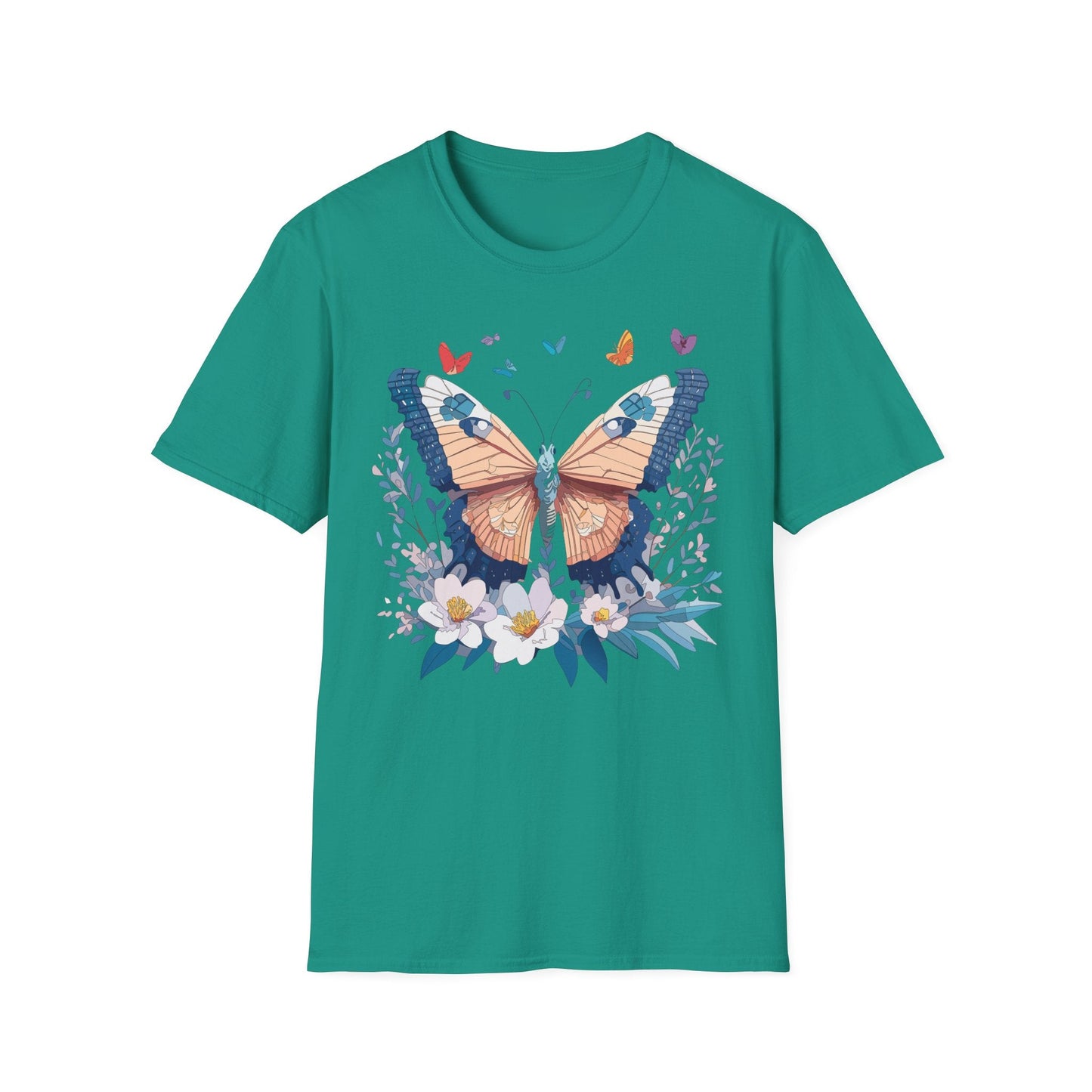 Unisex Butterfly Shirt Monarch Design Gildan Softstyle 64000 Short Sleeve Tee For Men And Women