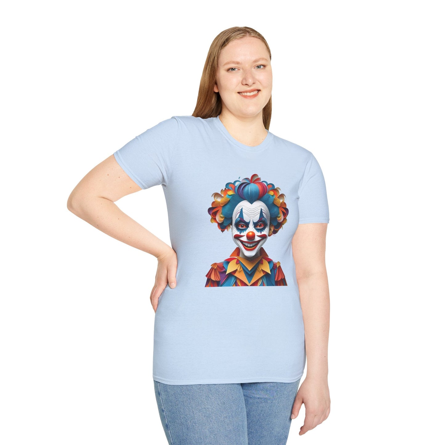 Clown Shirt Unisex T Shirt Short Sleeve Funny Man Circus Tee Gildan Softstyle 64000