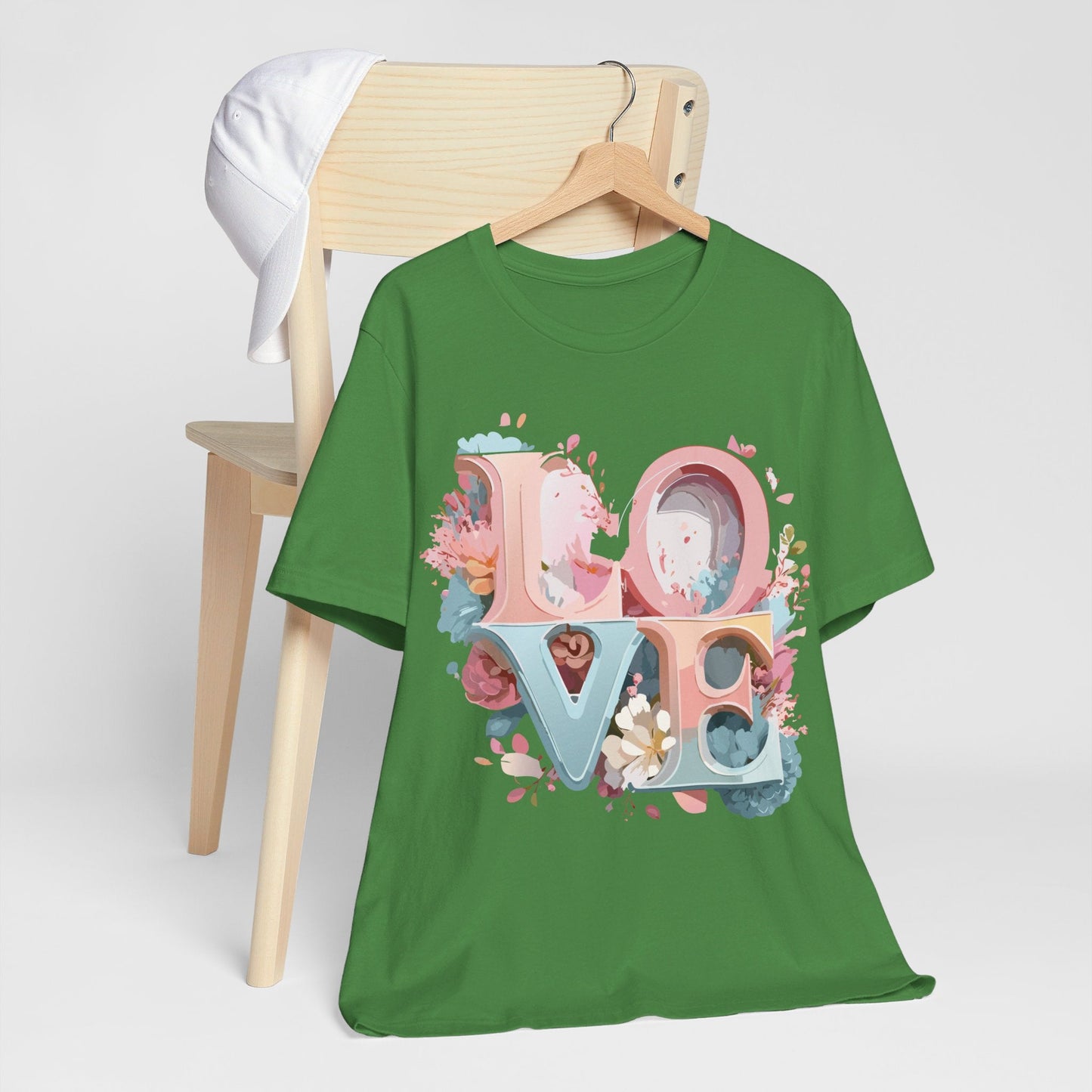 Valentine Day Graphic Unisex 100 Cotton Vintage Artwork with Love and Flower Design Tee 46