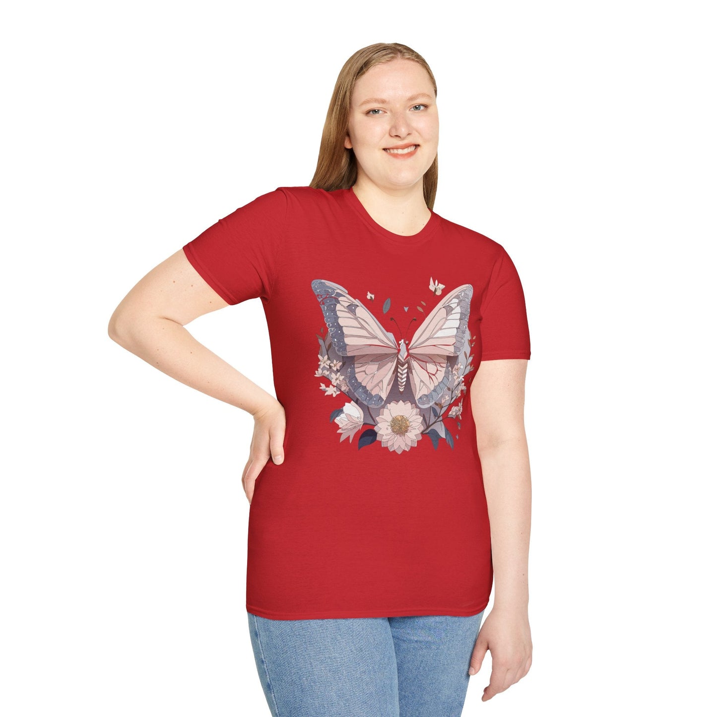 Butterfly Shirt Unisex Gildan Softstyle 64000 Monarch Butterfly Tee 100 Percent Ring Spun Cotton