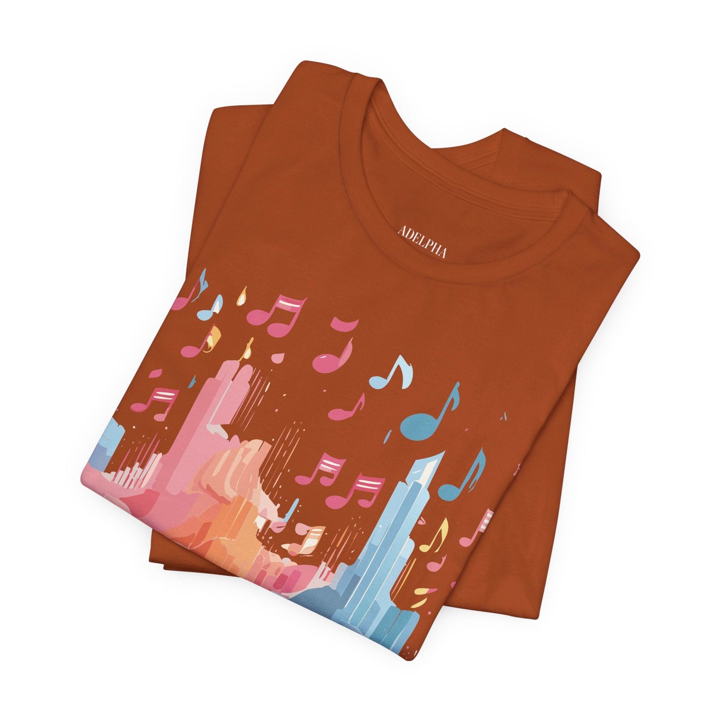 Music Graphic Unisex 100 Cotton Vintage Art with Musical Elements Tee 23