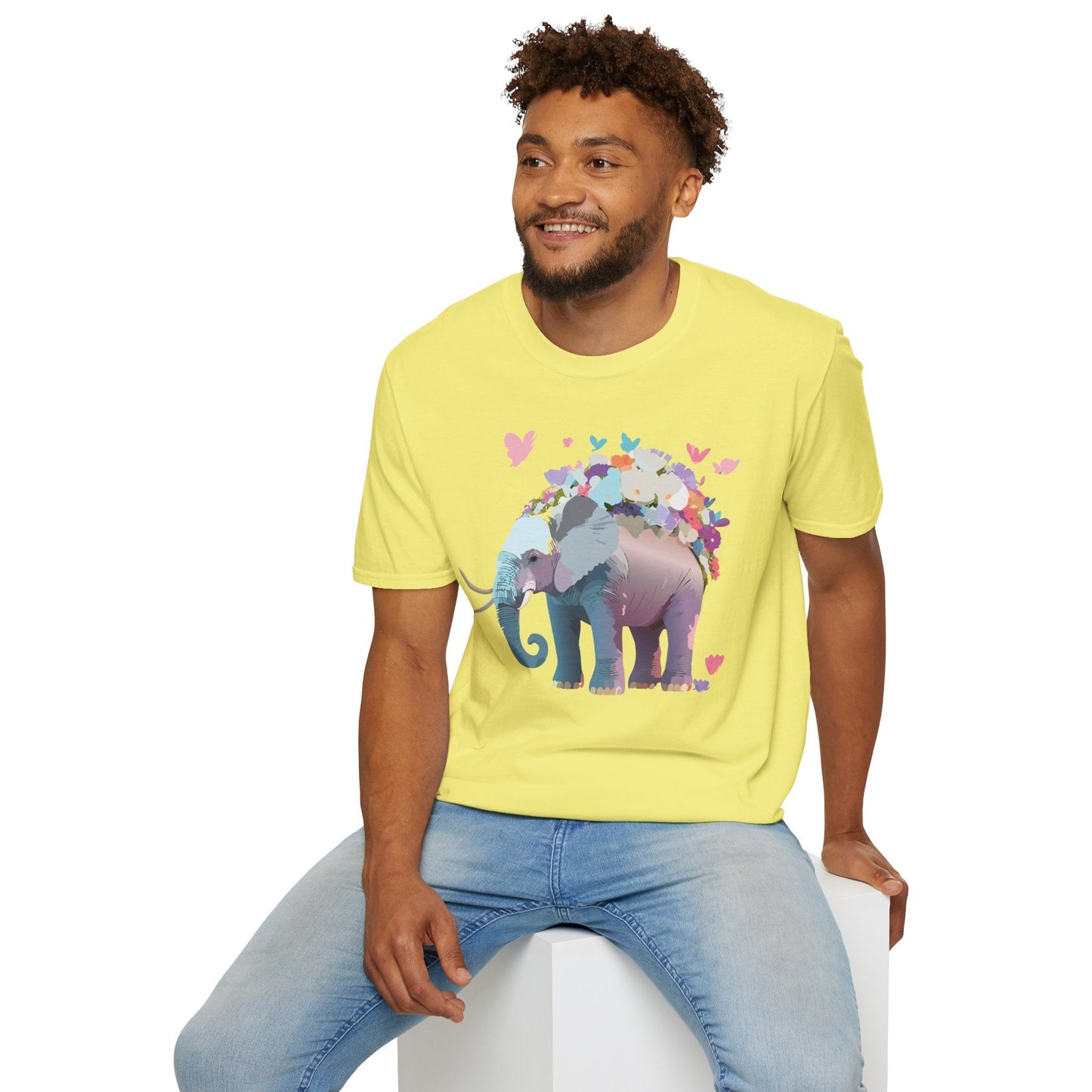 Elephant Graphic T Shirt Unisex Cotton Softstyle Tee Gildan 64000 Elephant Design For Animal Lovers