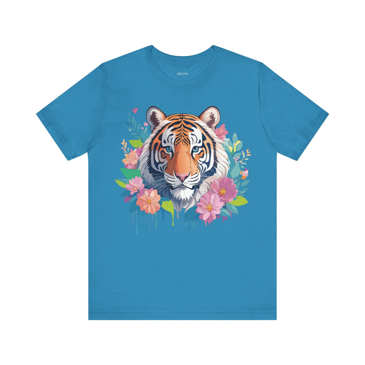 Tiger Graphic Unisex Cotton Bella+Canvas Tee with Art Animal Design e72