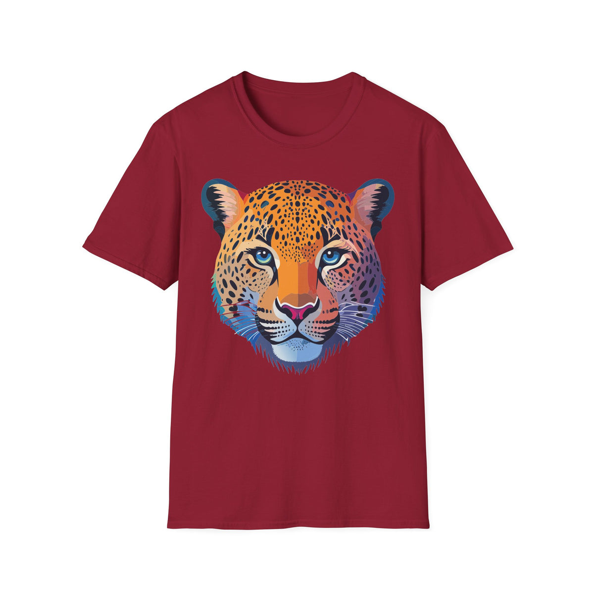 Colorful Leopard Face T-Shirt | Vibrant Wildlife Animal Tee