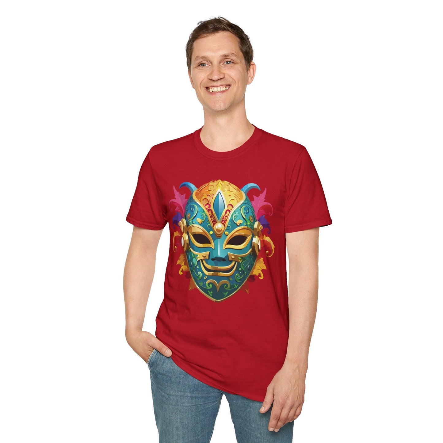 Mask Graphic Unisex Cotton Masquerade Design Artwork Tee 13