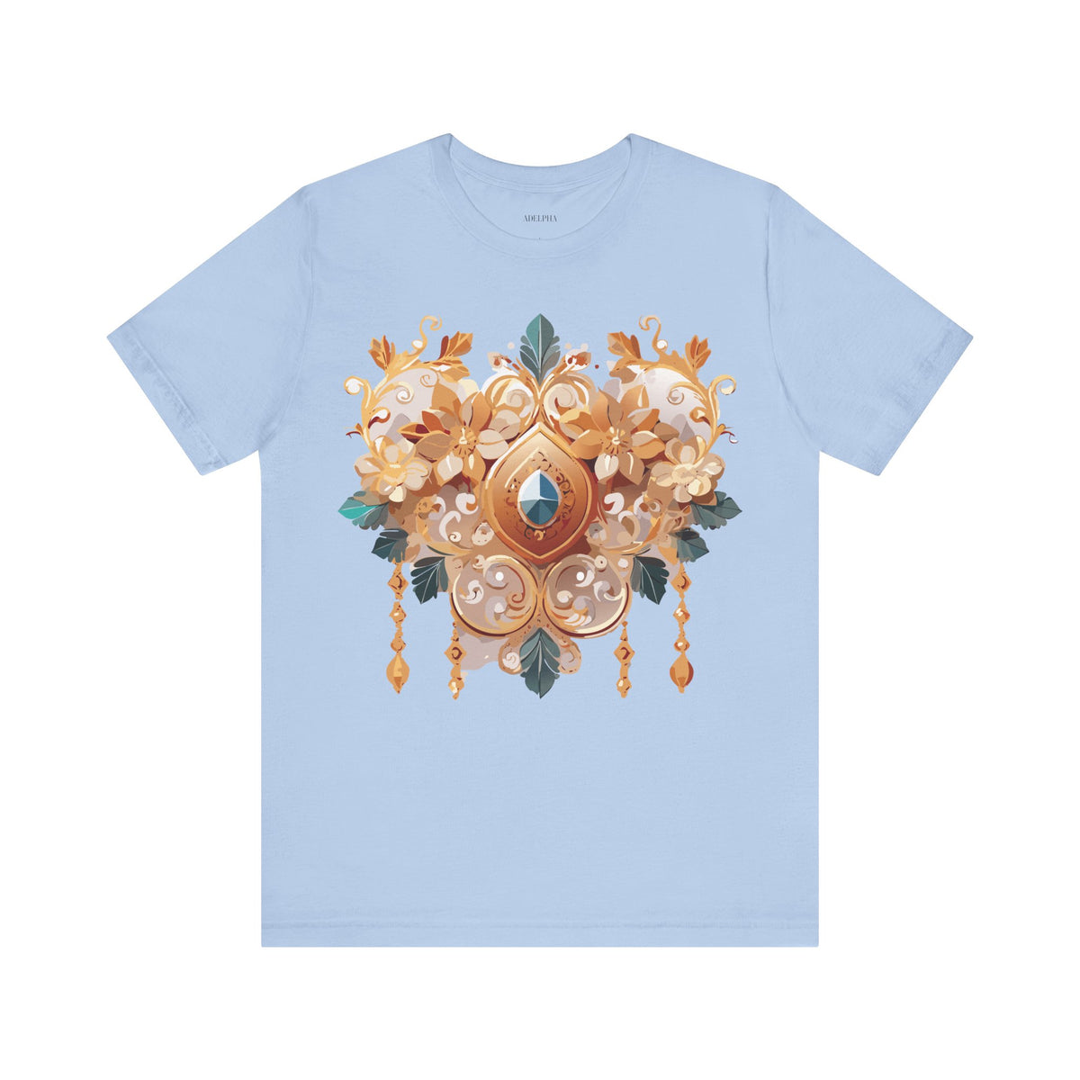Jewelry Graphic Unisex Cotton Bella+Canvas Tee with Gemstones Art Design m30