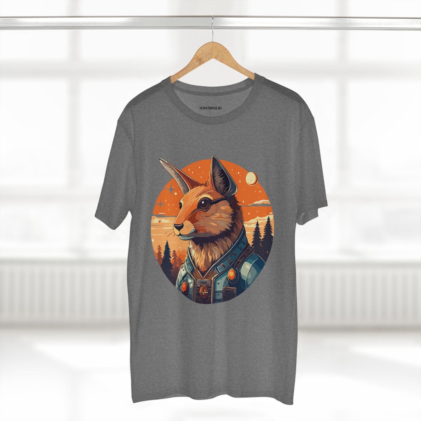 Rabbit Shirt Unisex Premium Cotton Tee With Original Art By Retro2Nova Animal Collection Soft Breathable Comfort