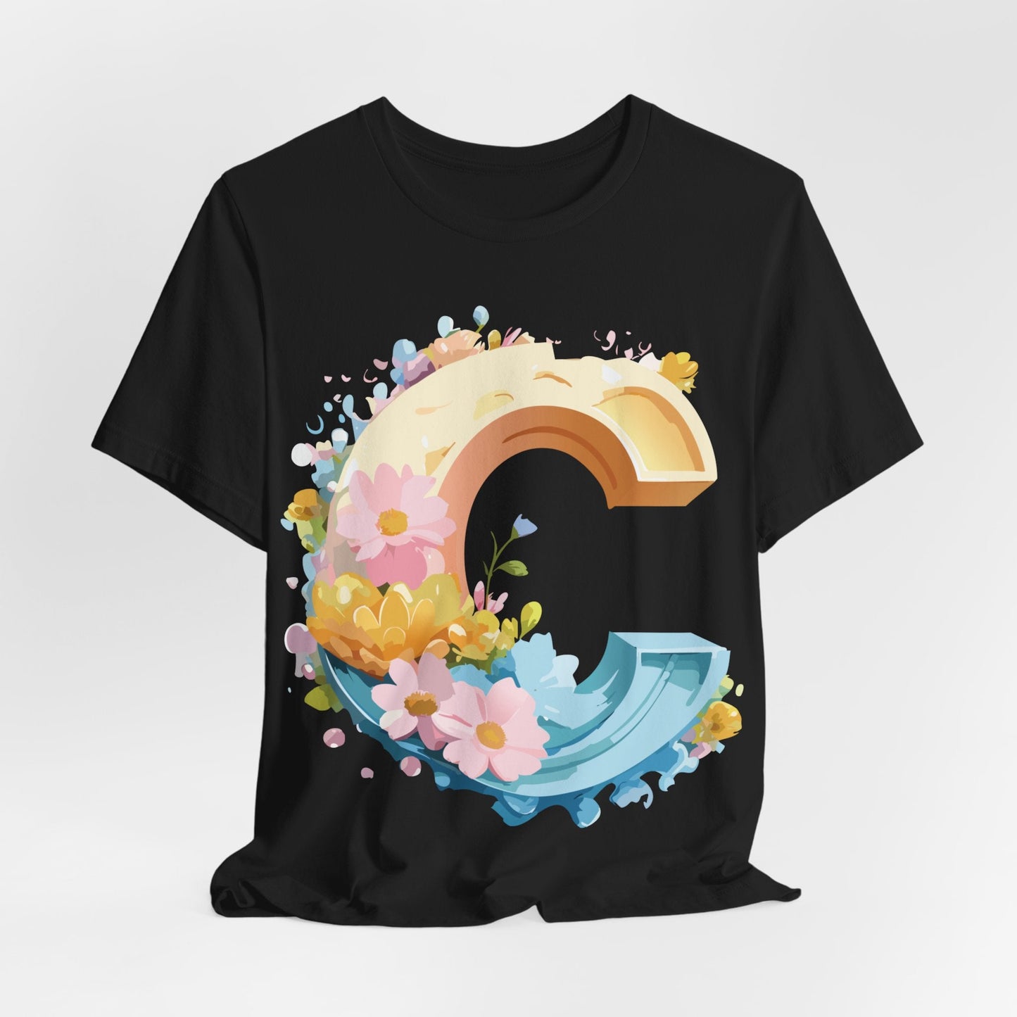 Letter C Graphic Tee Premium Unisex Vintage Art Design Shirt By Adelpha Short Sleeve