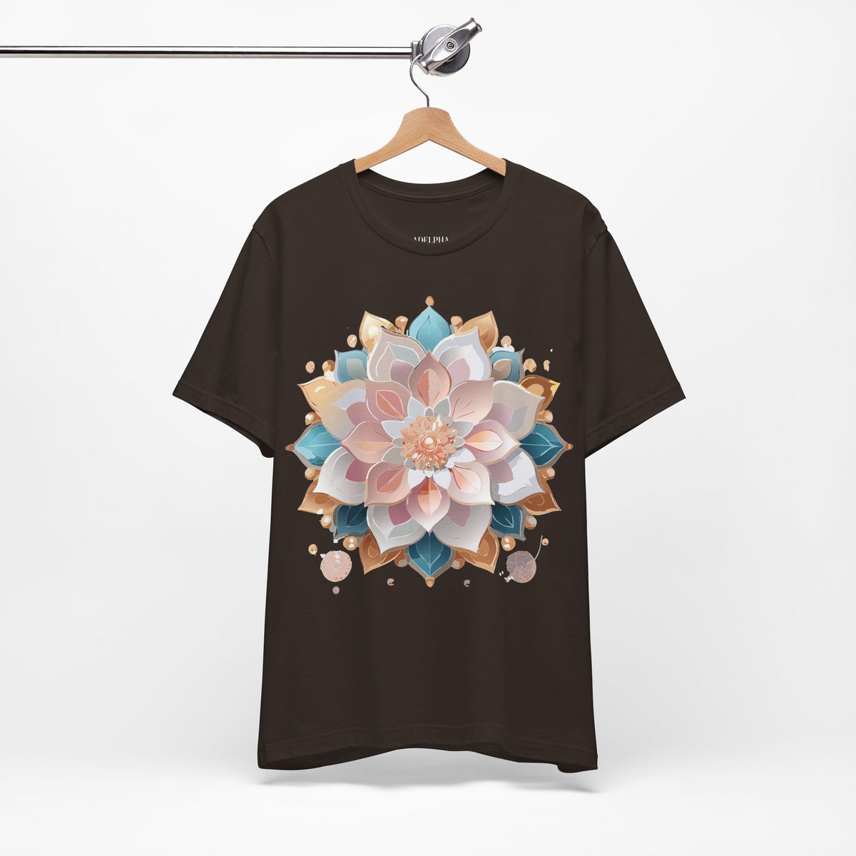 Mandala Graphic Unisex Cotton Bella+Canvas Tee with Floral Art Design d24