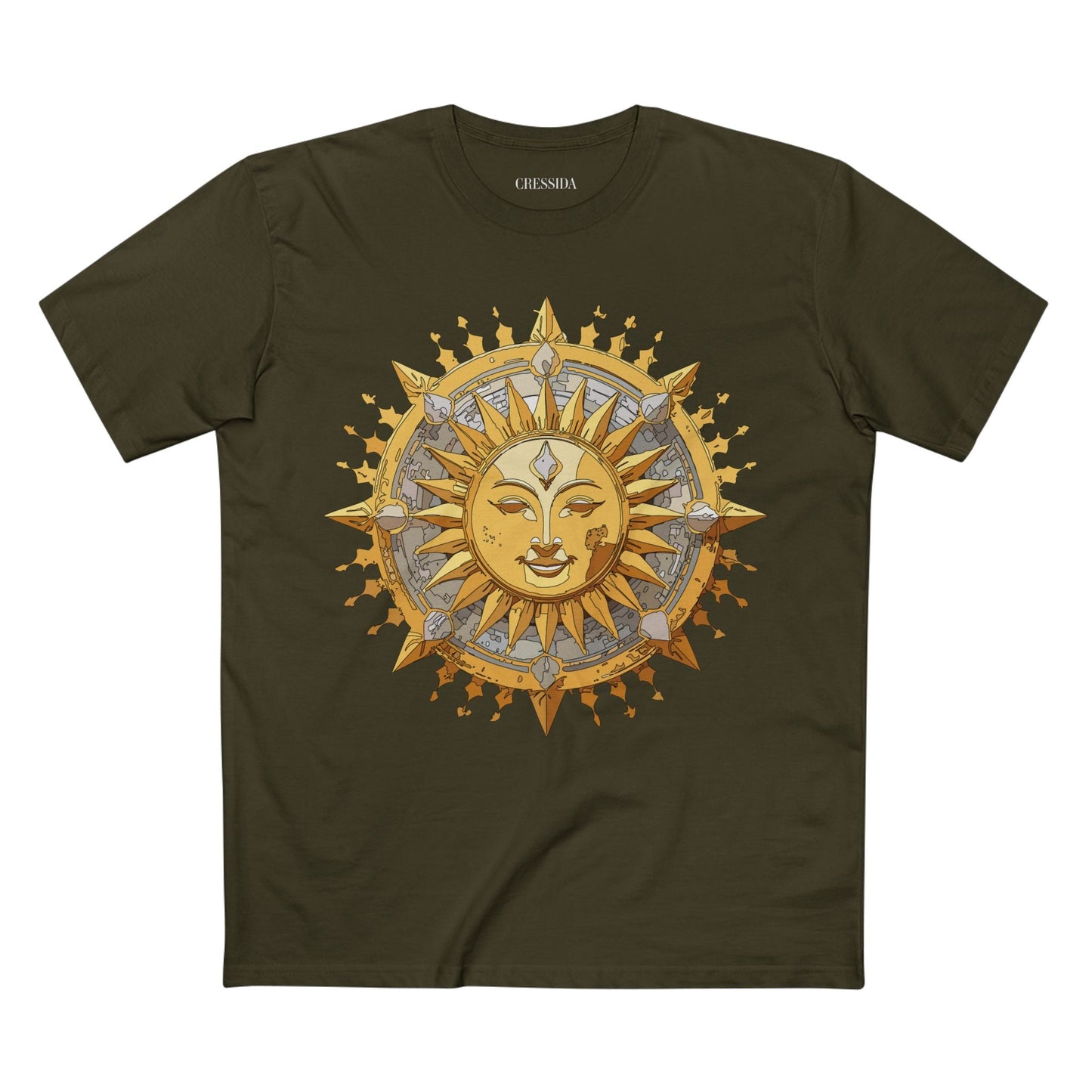 Gold Sun Graphic Unisex 100 Cotton T-Shirt with Golden Art Design 15
