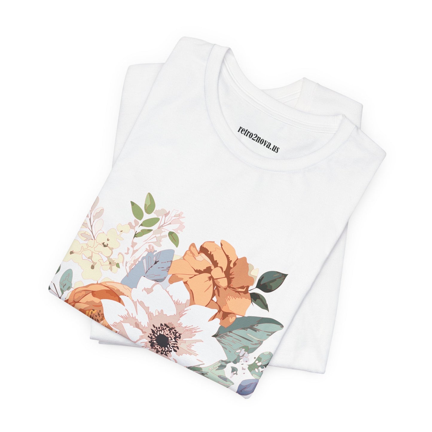 Unisex Floral Shirt Jersey Short Sleeve Tee Lightweight Breathable Flowers Collection Retro2Nova