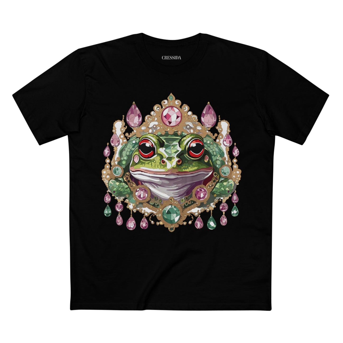 Frog Graphic Unisex 100 Cotton Tee With Unique Animal Golden Medallion Art Design 26