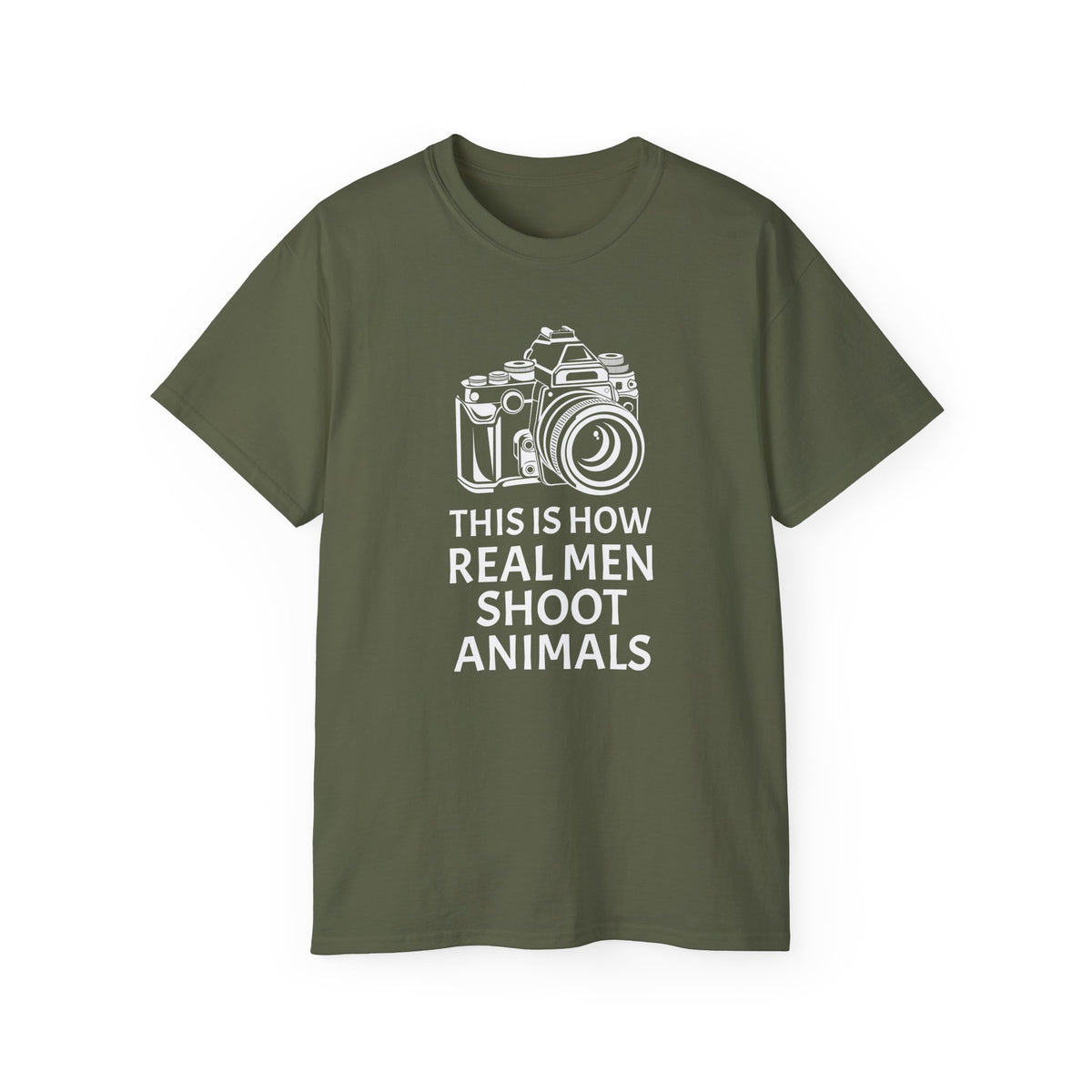 Camera Graphic This Is How Real Men Shoot Animals Tee | Photography Shirt, Photo Lover