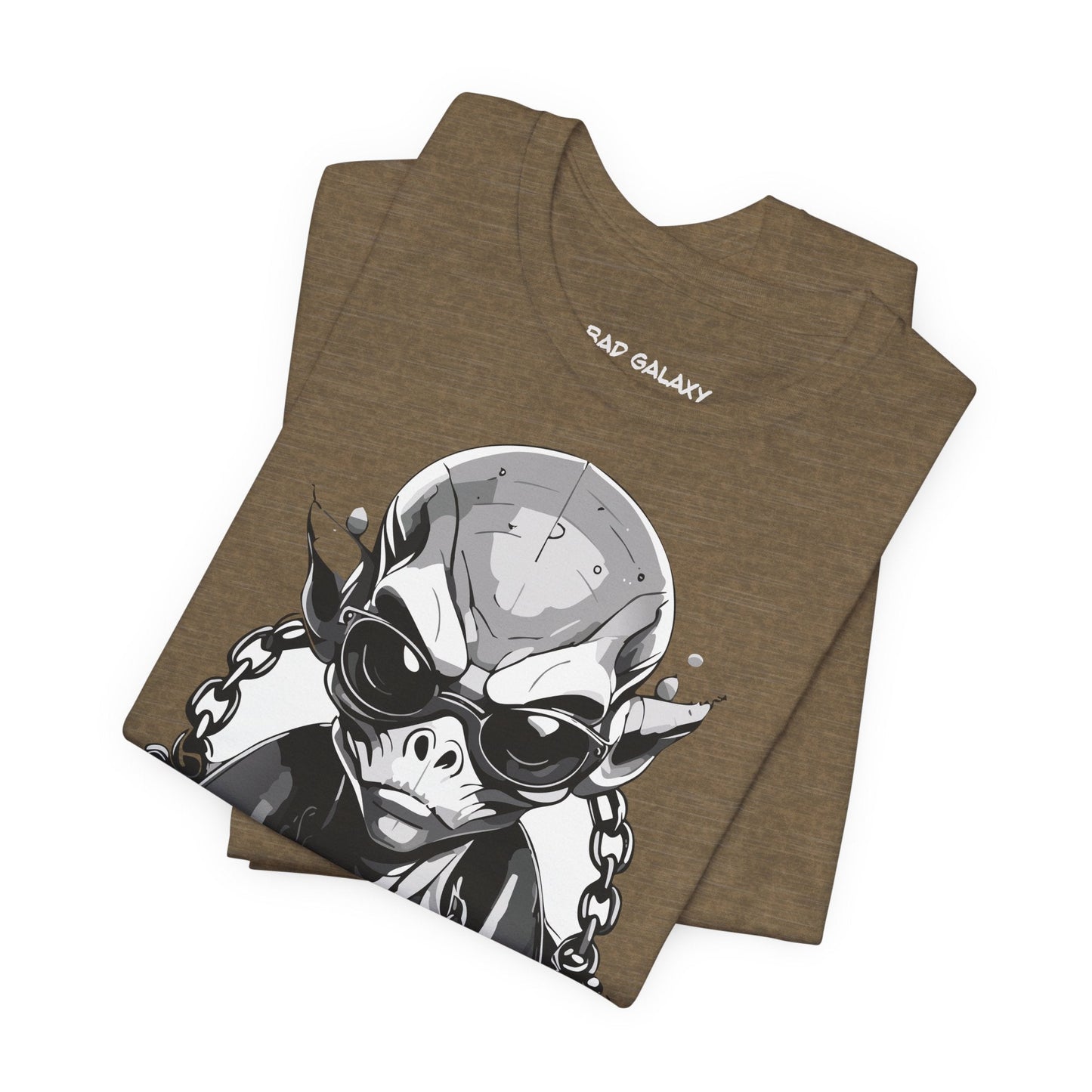 Graphic Cotton T Shirt Unisex Short Sleeve Alien Artwork By Bad Galaxy Premium Everyday Wear