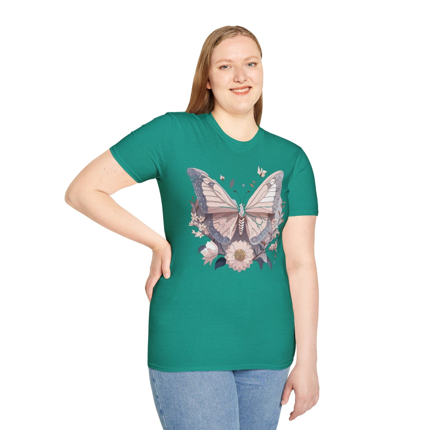 Butterfly Shirt Unisex Gildan Softstyle 64000 Monarch Butterfly Tee 100 Percent Ring Spun Cotton
