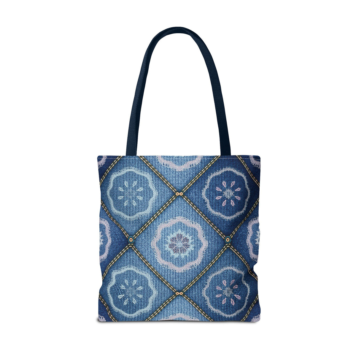 Denim Fabric Imitation Print Unisex Canvas Bag Poly Spun 3 Sizes Tote Bag 123