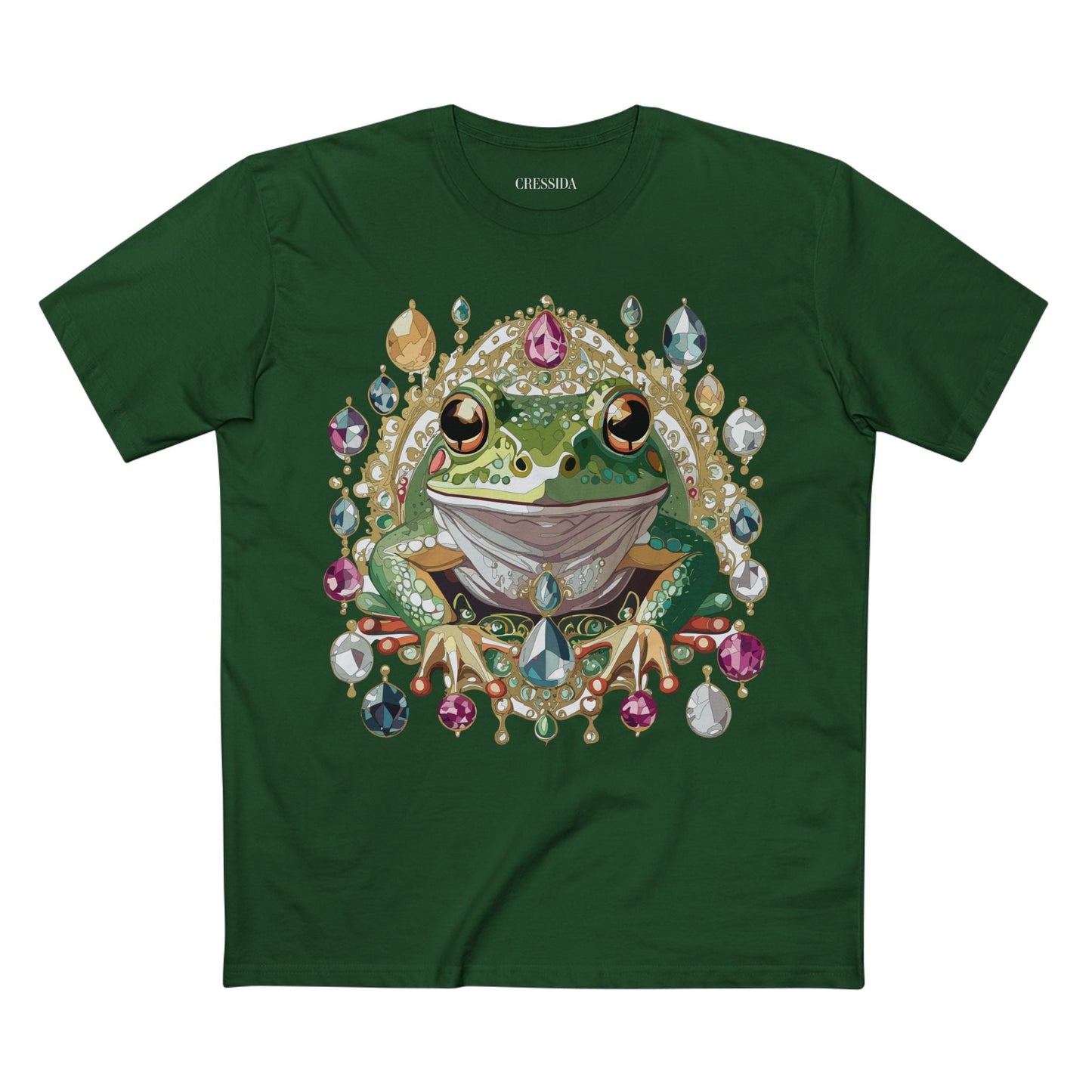 Frog Graphic Unisex 100 Cotton Tee With Unique Animal Golden Medallion Art Design 27