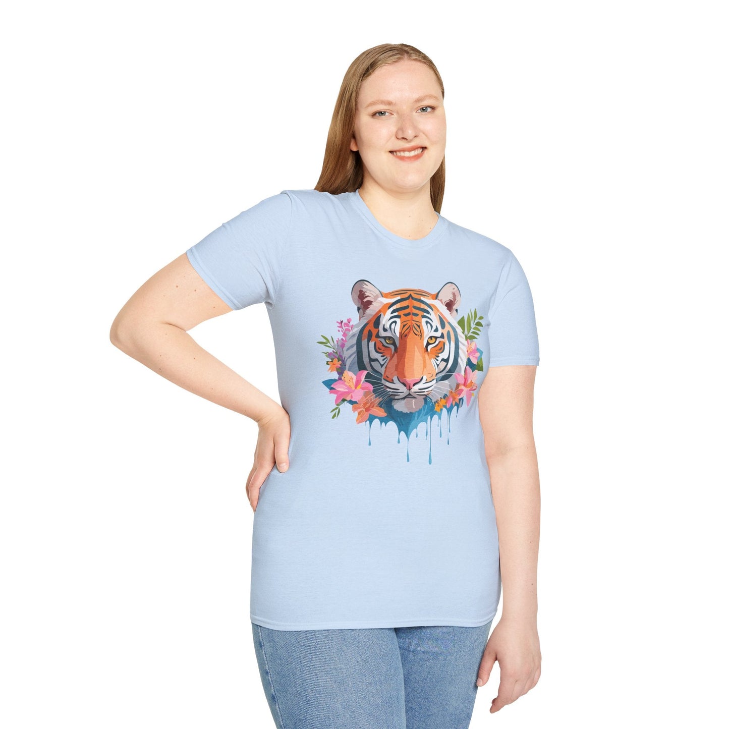 Tiger Shirt Unisex Animal Tee Gildan Softstyle 64000 Cotton Tee