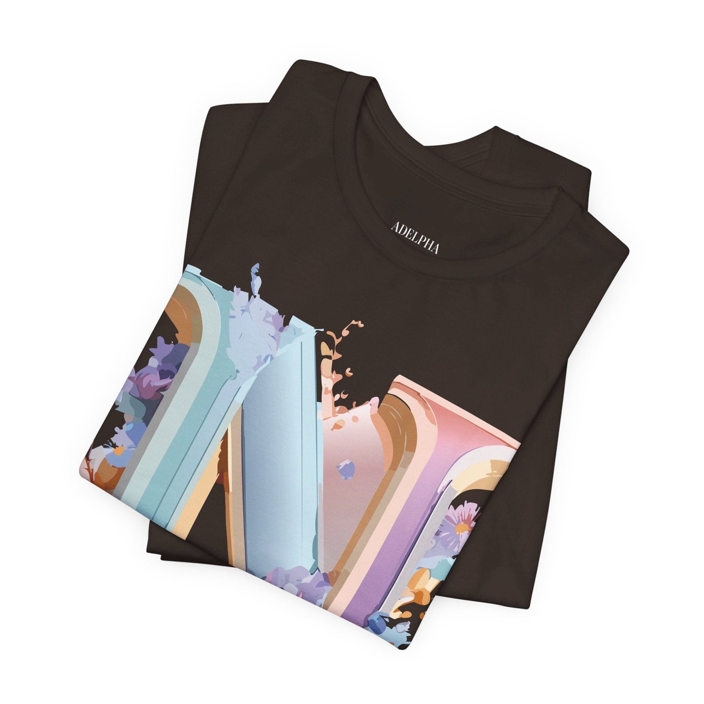 Letter N Shirt Graphic Tee Unisex Vintage Inspired Art Adelpha Design Short Sleeve