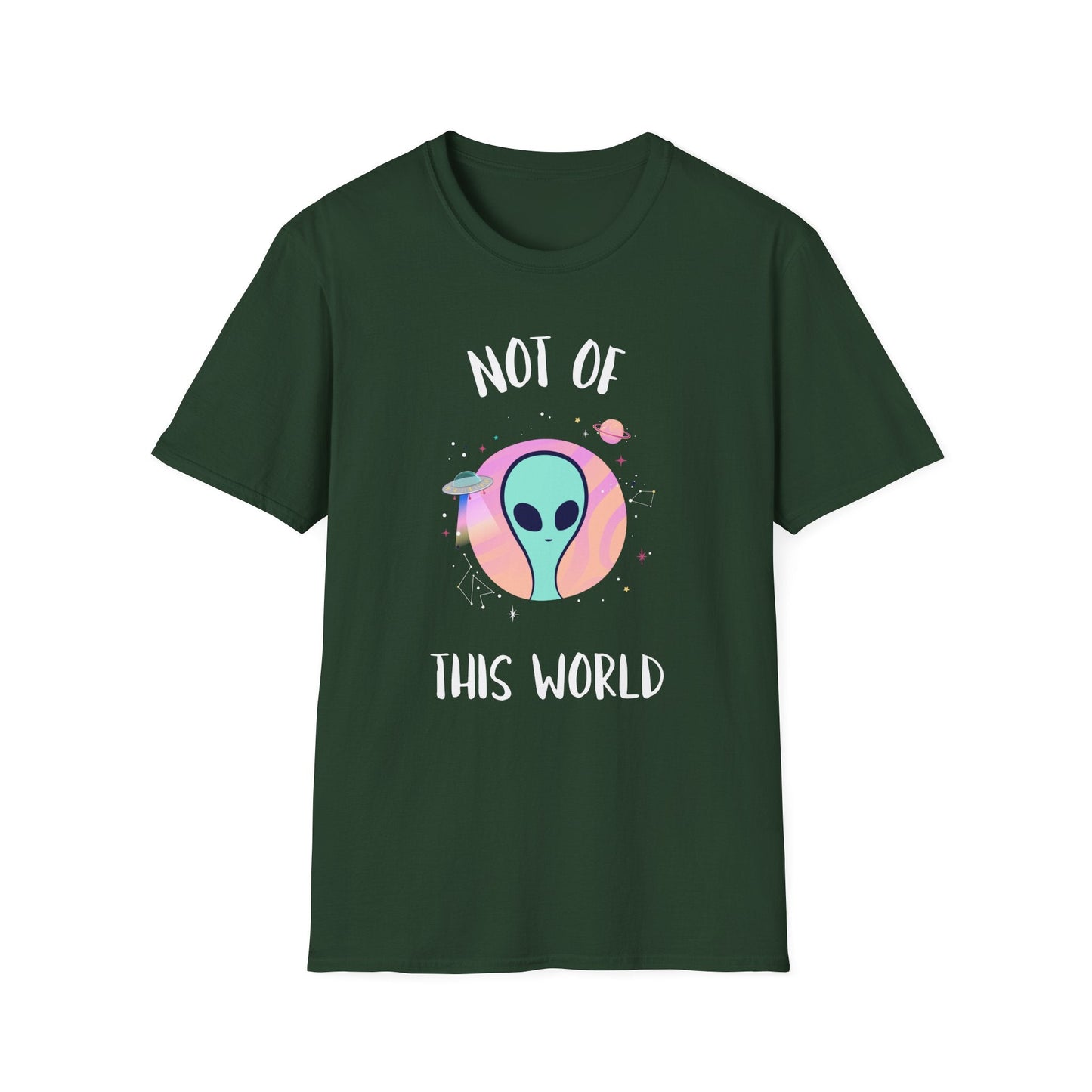 Alien Graphic TShirt  Not Of This World Cute Pastel UFO Tee