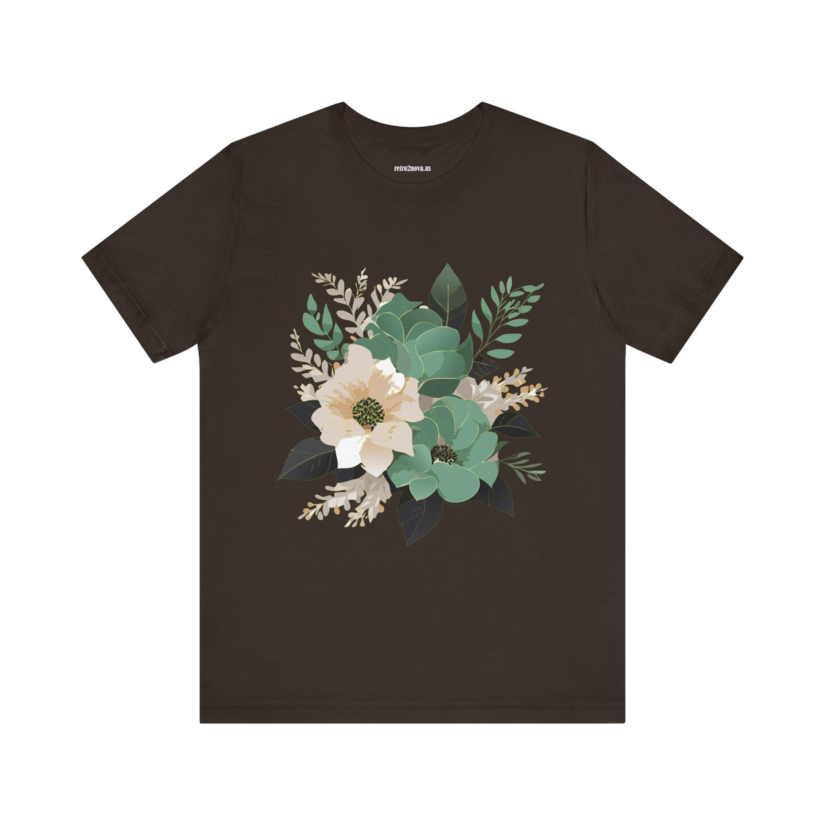 Floral Graphic Unisex Cotton Bella+Canvas Tee with Flowers Design ab13