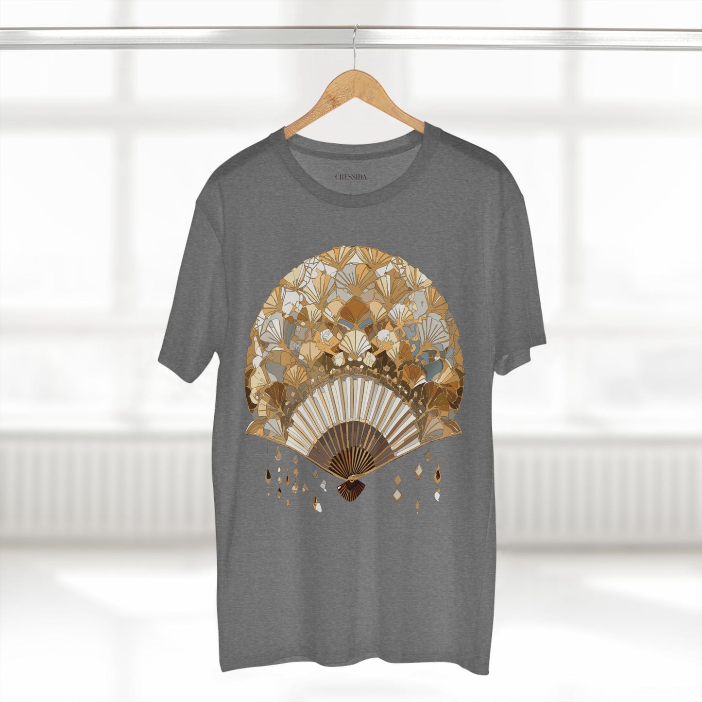 Antique Fan Graphic Design T-Shirt Unisex 100 Cotton Floral Carnival Artwork Tee 10
