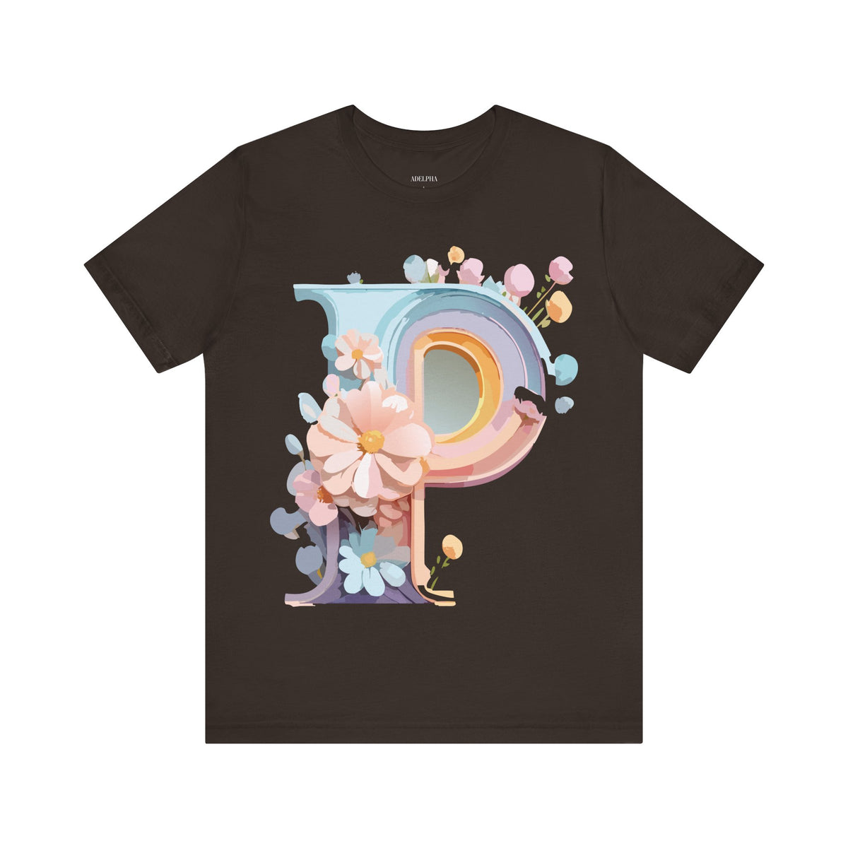 Letter P Graphic Unisex Cotton Bella+Canvas Tee with Art Letter Design