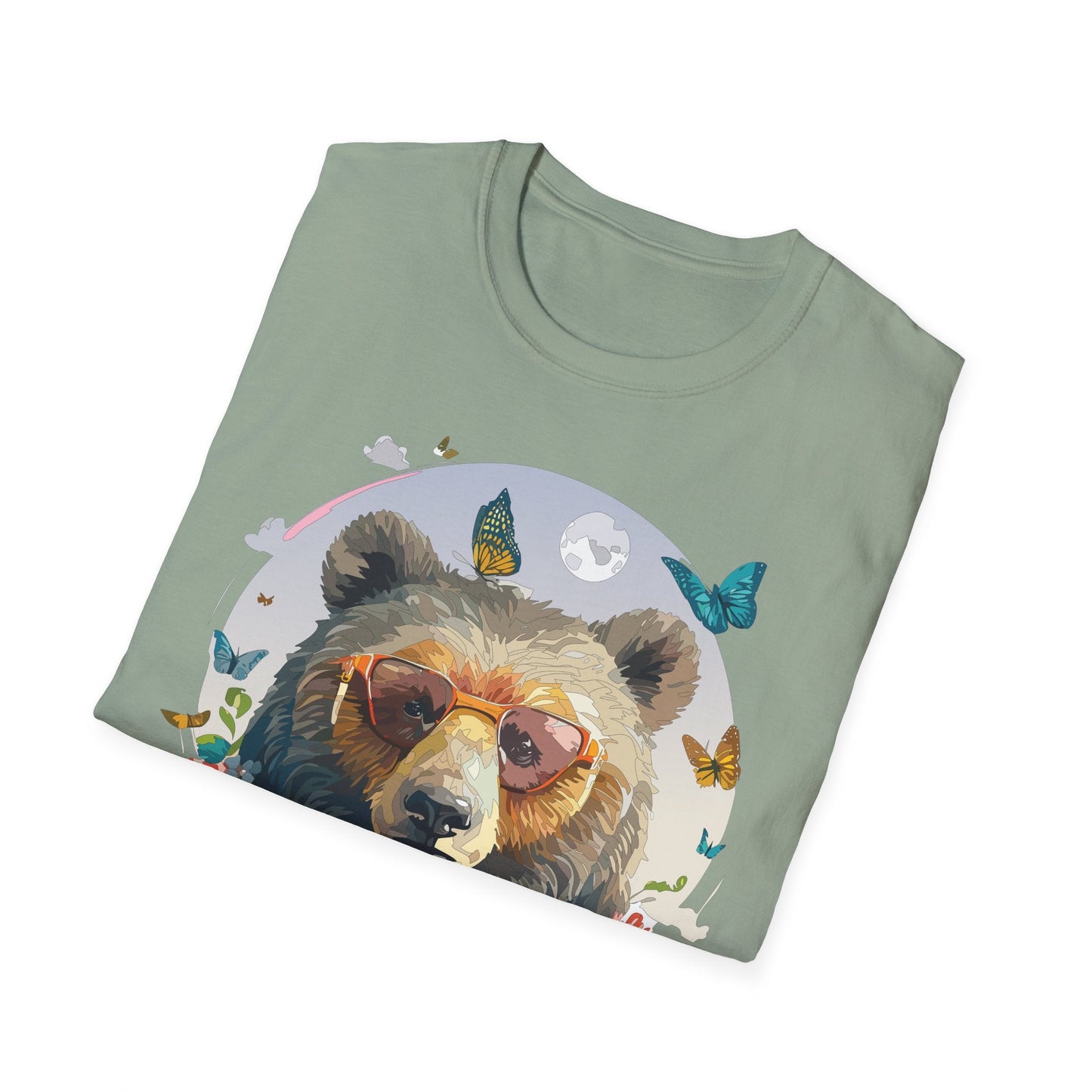 Bear T Shirt Unisex Softstyle Tee 100 Percent Ring Spun Cotton Gildan 64000 Comfortable Wear