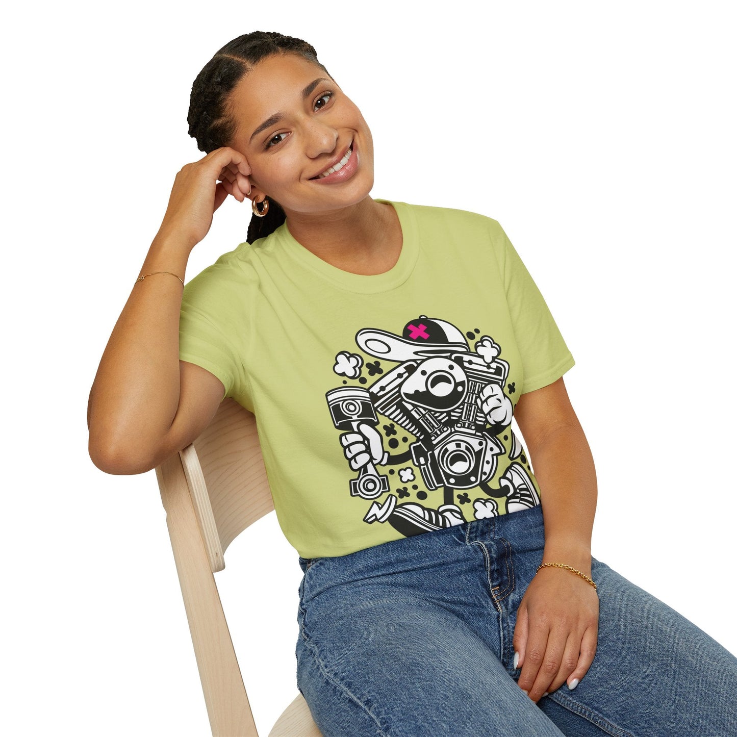 Cartoon T Shirt Animation Tee Funny Tee Unisex Gildan Softstyle 64000 100 Percent Cotton
