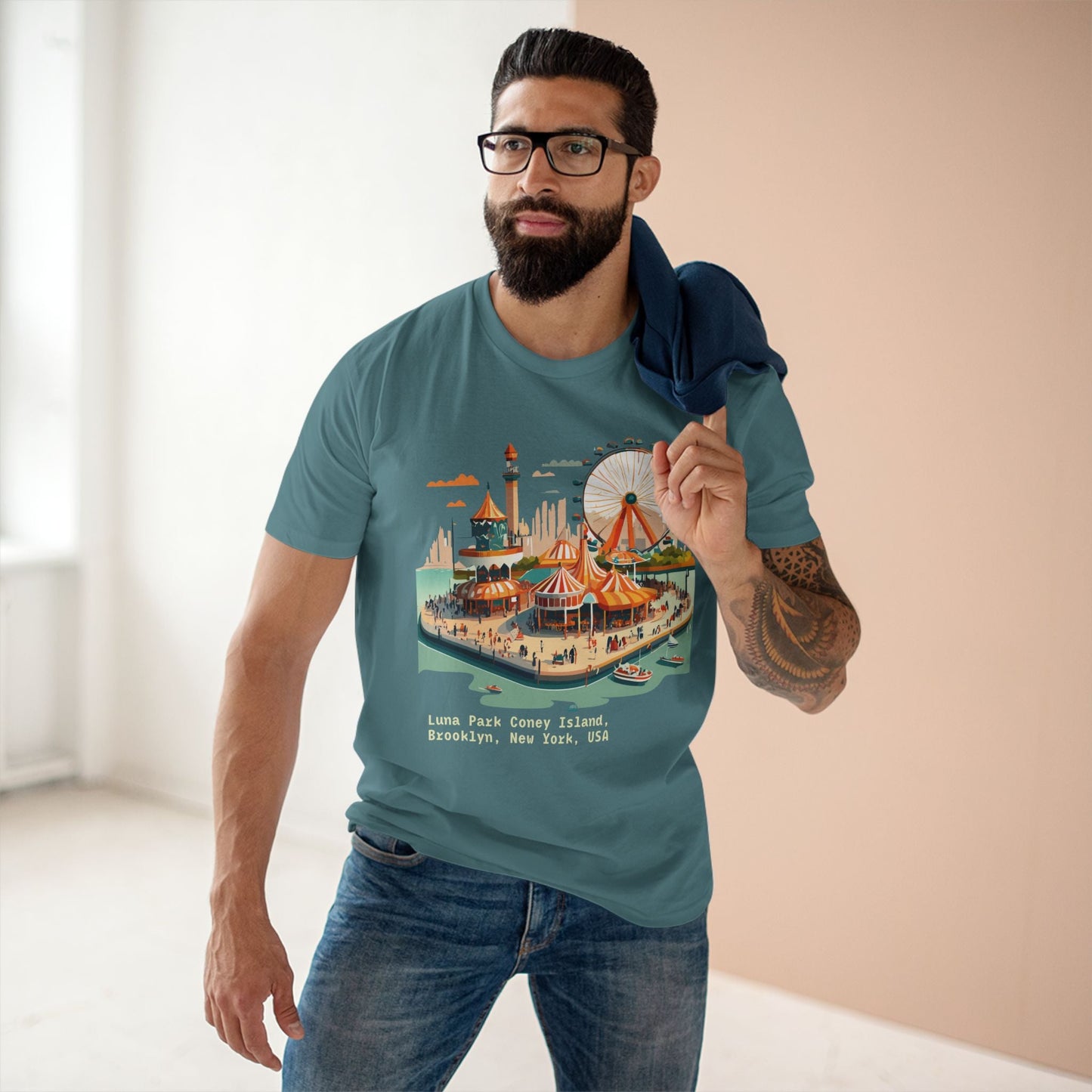 Travel Shirt Tourist Shirt Brooklyn Shirt Unisex Premium Cotton Tee By Retro2Nova TT16