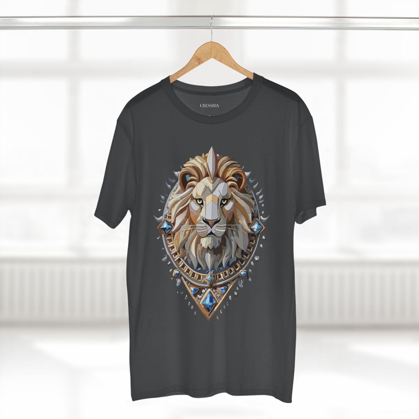 Lion Graphic Unisex 100 Cotton Tee With Unique Animal Golden Medallion Art Design 7