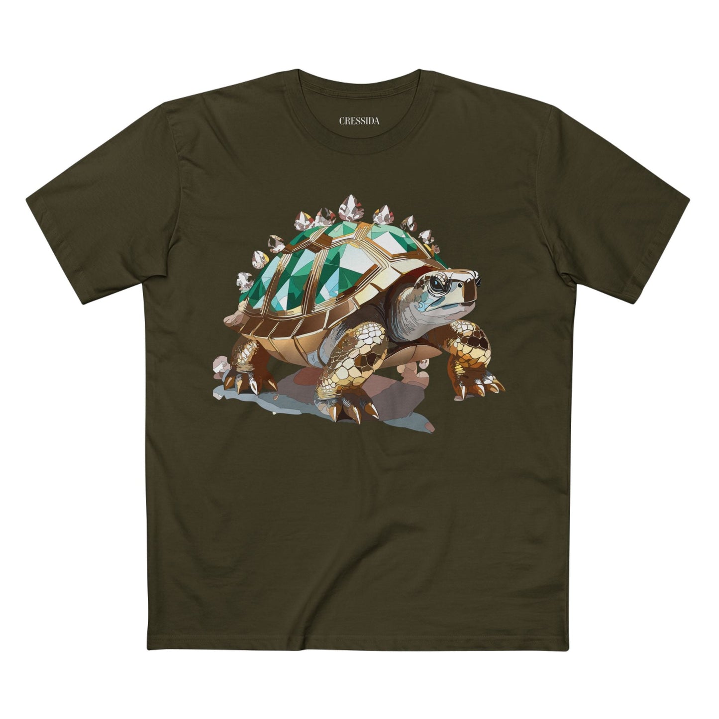 Turtle Graphic Unisex 100 Cotton Tee With Unique Animal Golden Medallion Art Design 33