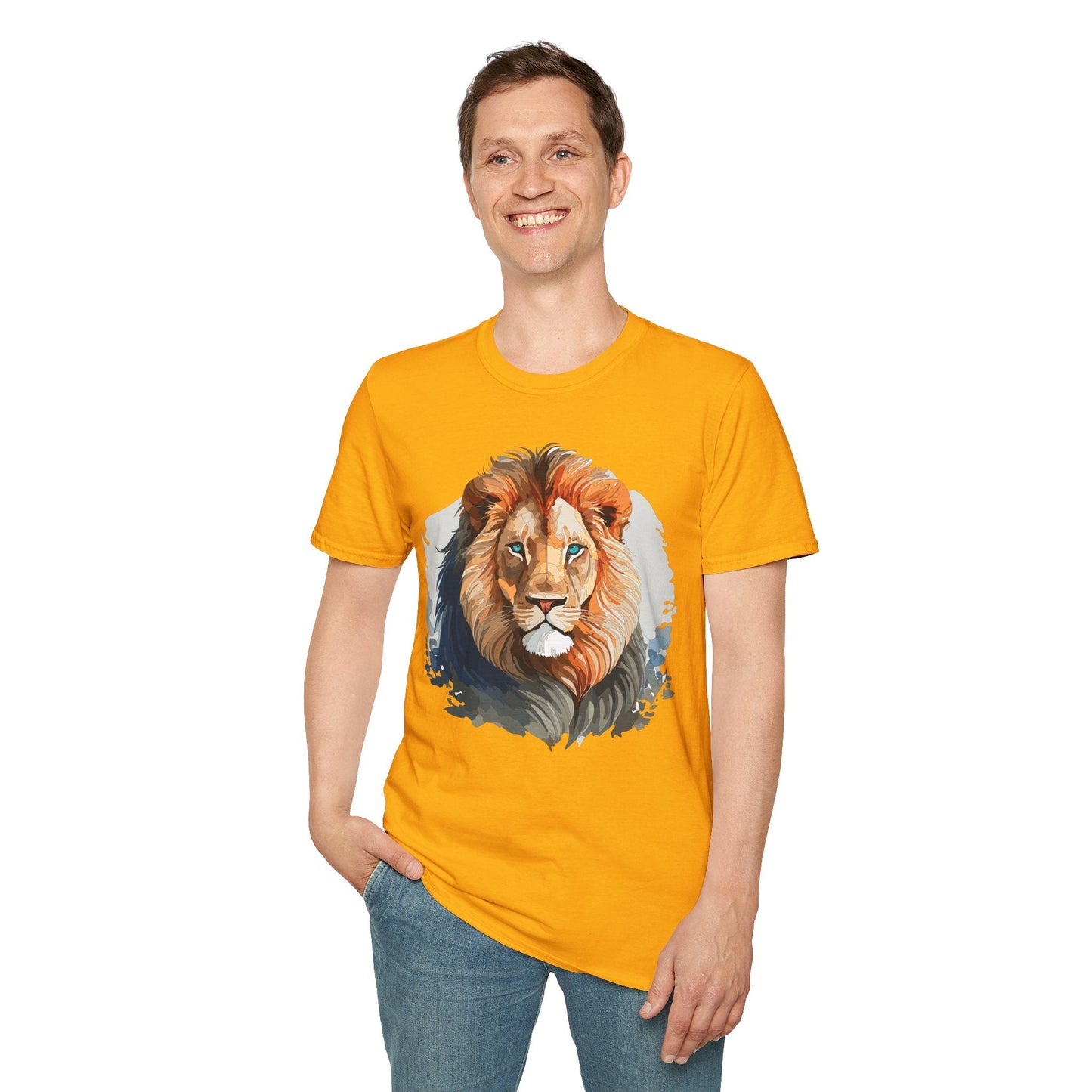 Lion Shirt Unisex Animal Tee Gildan Softstyle 64000 100 Percent Ring Spun Cotton