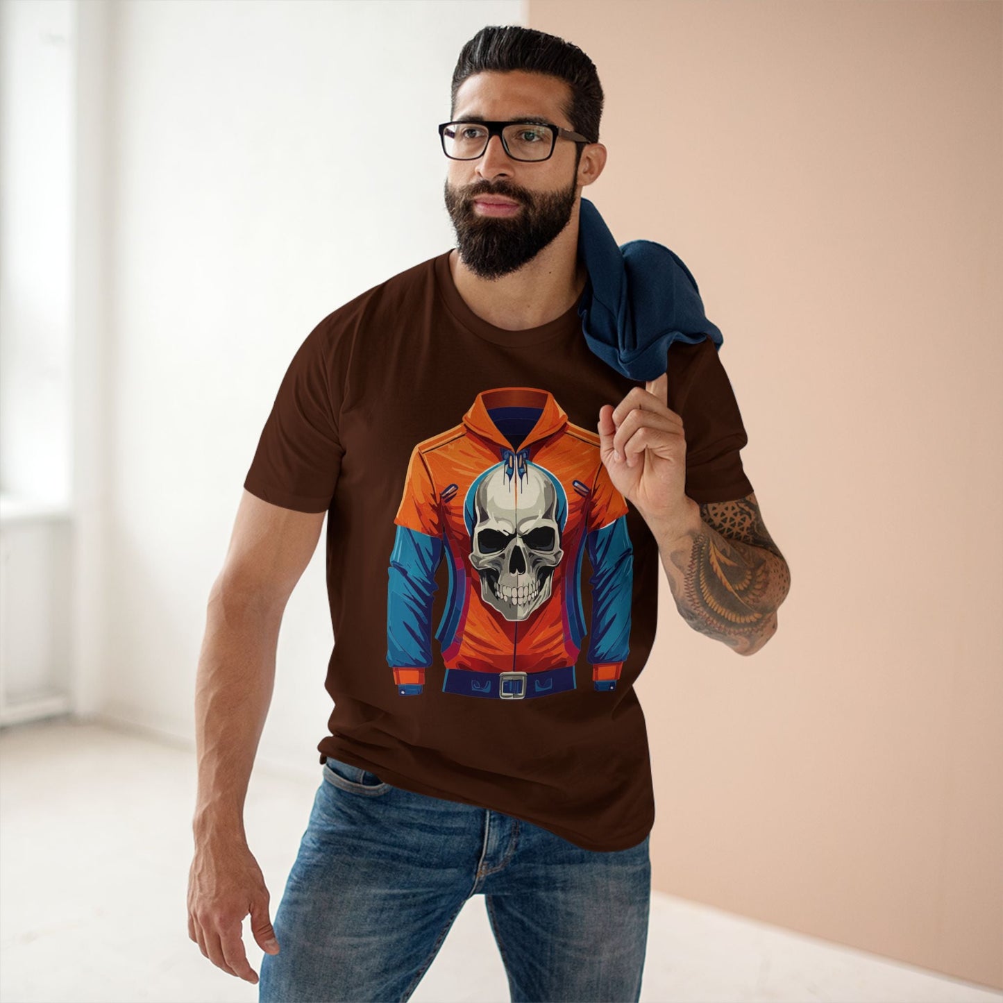 Skull And Skeleton Shirt Unisex Premium Cotton Tee Original Art Design Retro2Nova