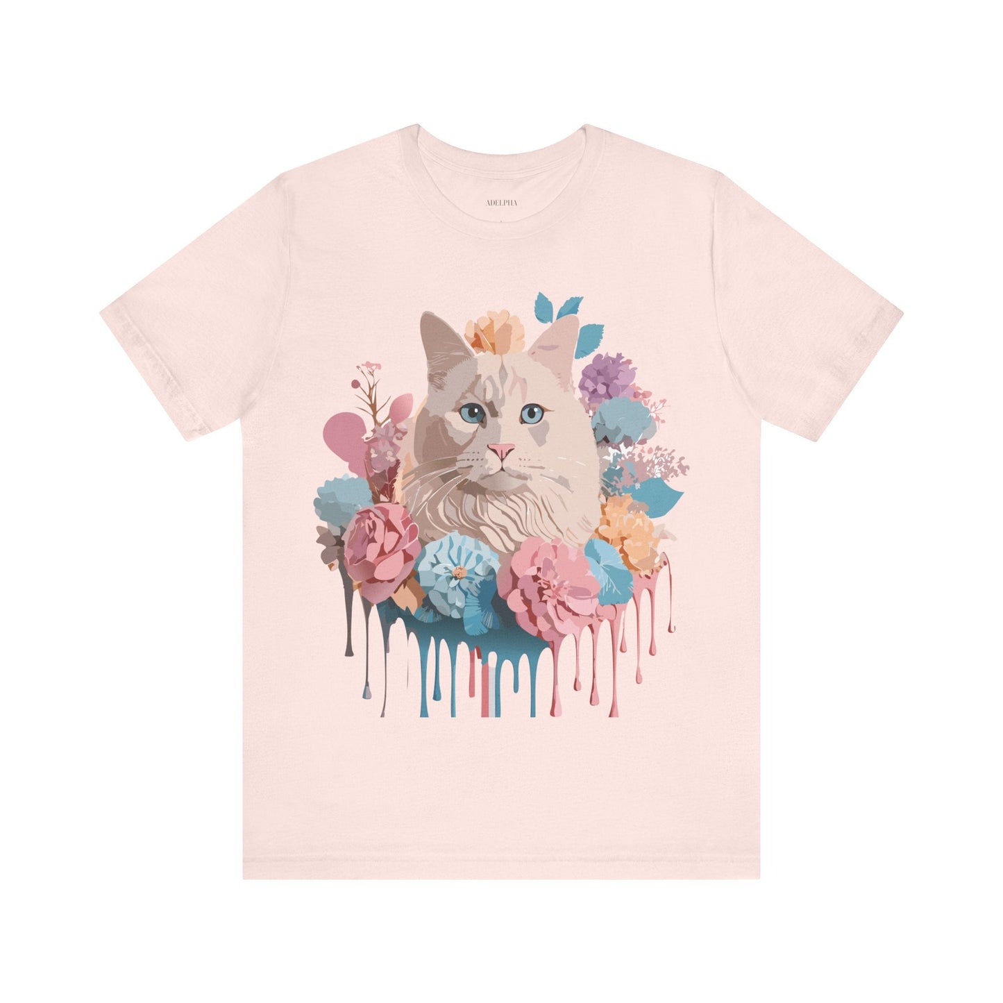Cat Graphic Tee Unisex Short Sleeve Shirt With Vintage Art Adelpha