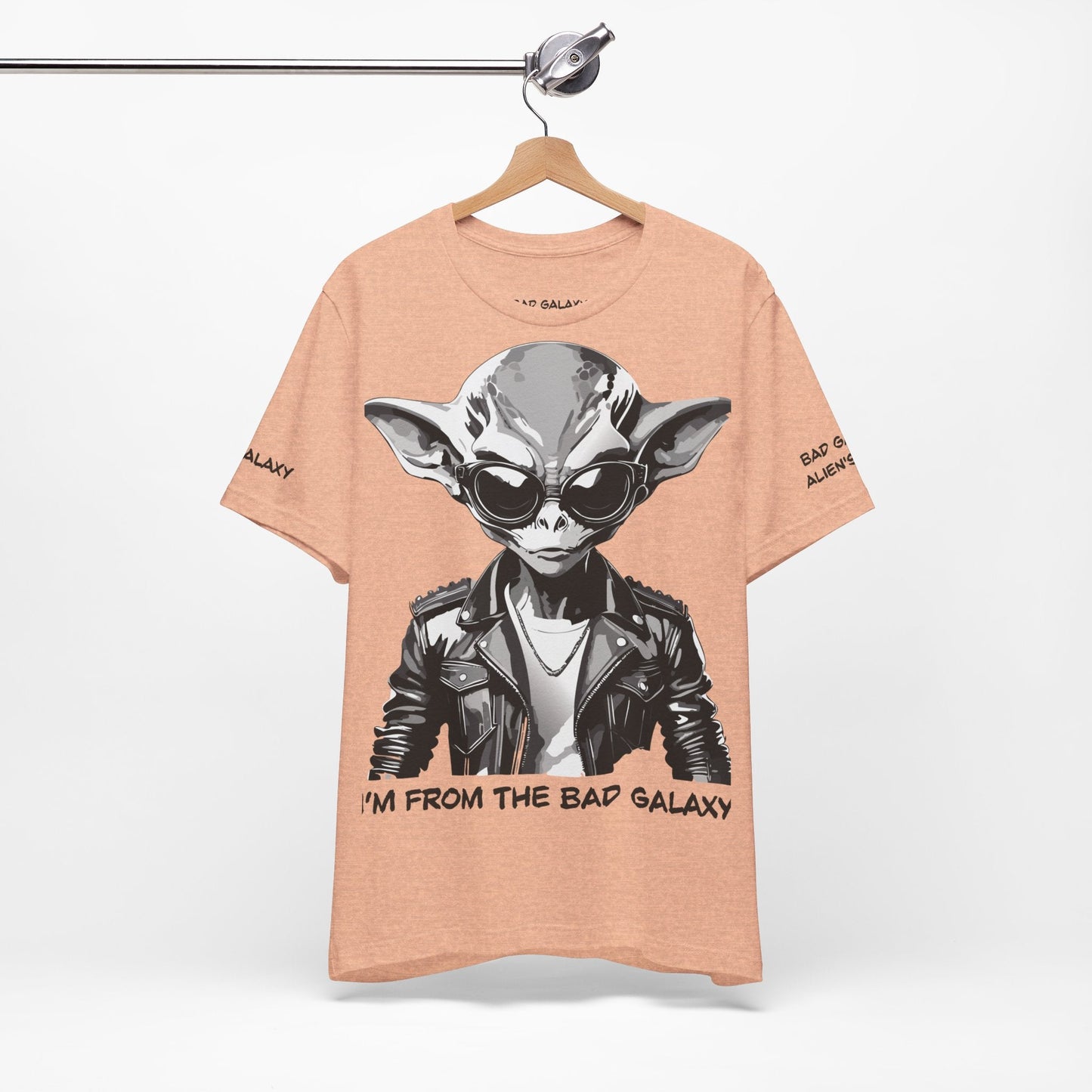 Alien Tee Shirt From Bad Galaxy Made To Order 100 Percent Cotton Eco Friendly Inks USA Designed