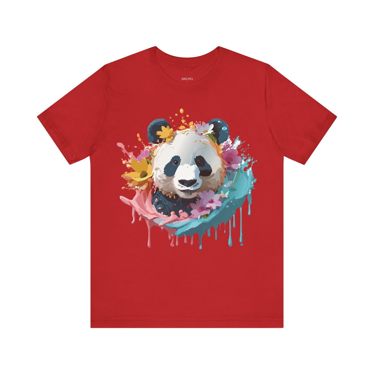 Panda Graphic Unisex Cotton Bella+Canvas Tee with Art Animal Design d88