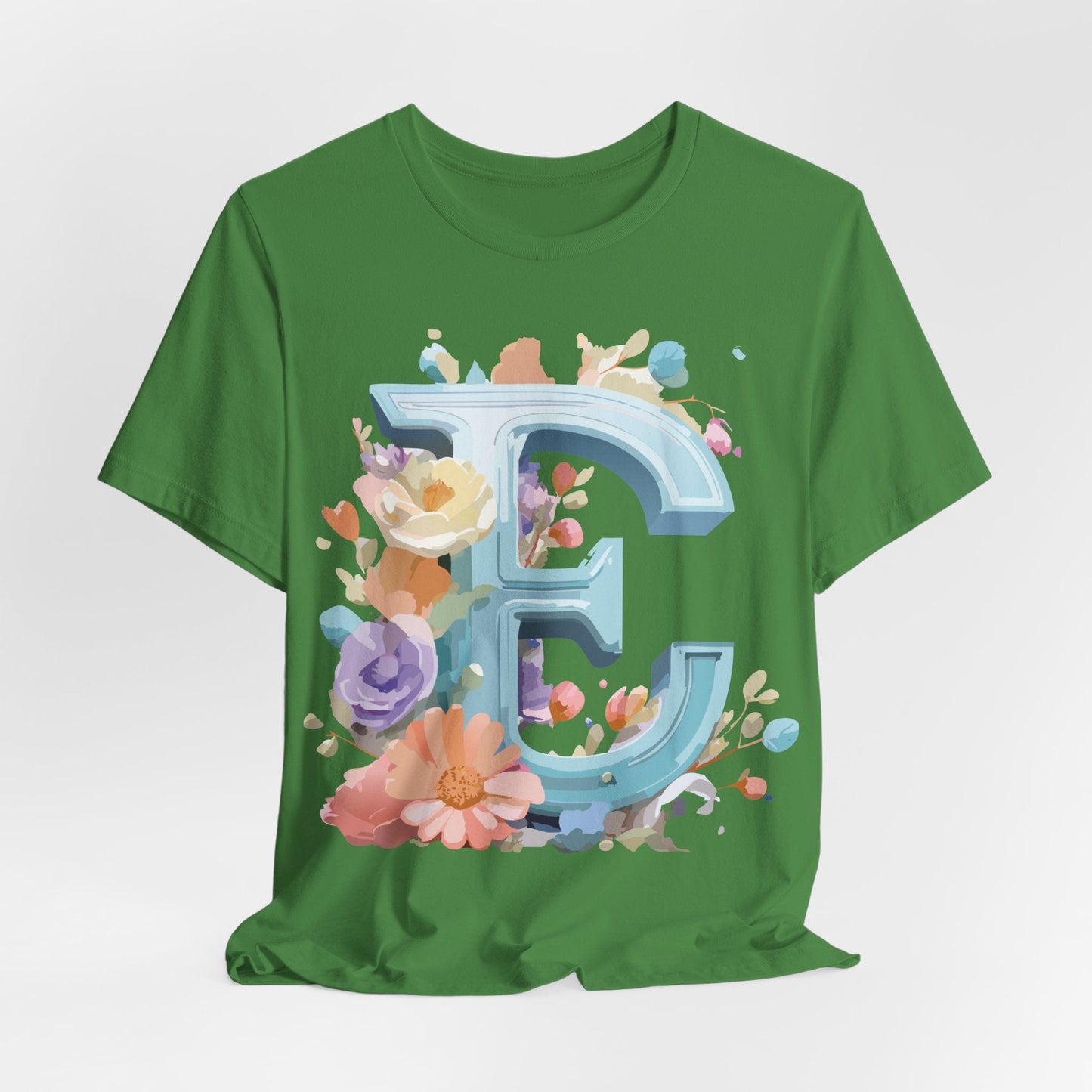Letter E Graphic Tee Unisex Vintage Inspired Art Design Adelpha Short Sleeve Shirt