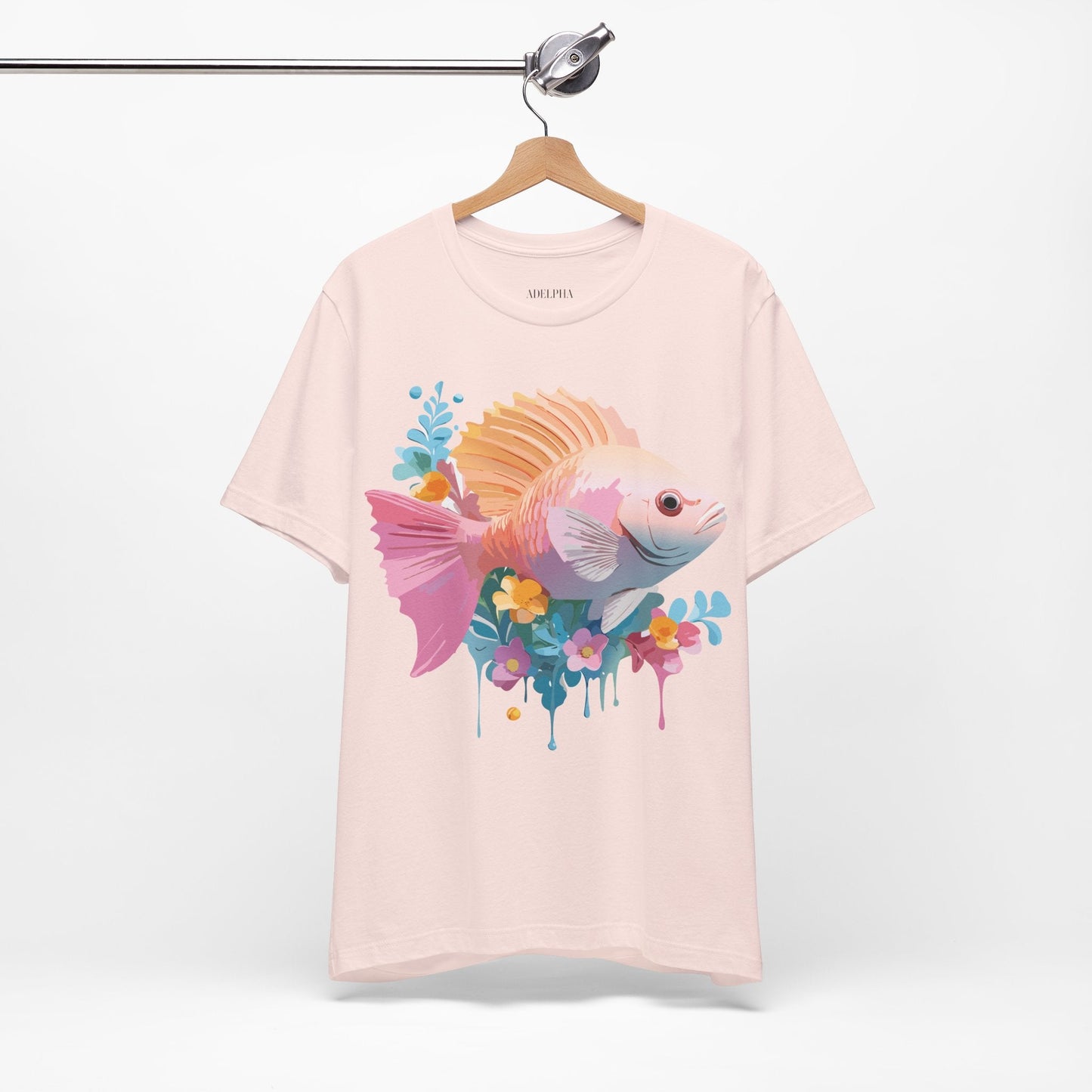 Adelpha Fish Shirt Unisex Graphic Tee With Vintage Inspired Artwork Short Sleeve