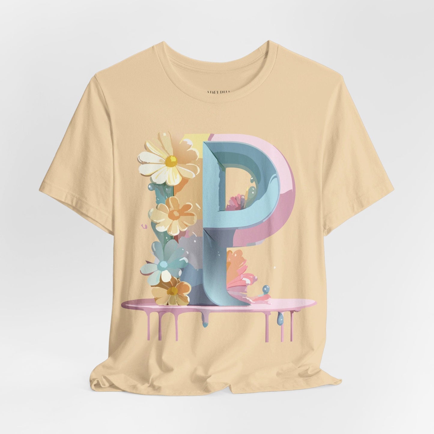 Adelpha Letter P Graphic T Shirt Unisex Vintage Inspired Art Tee for Everyday Style
