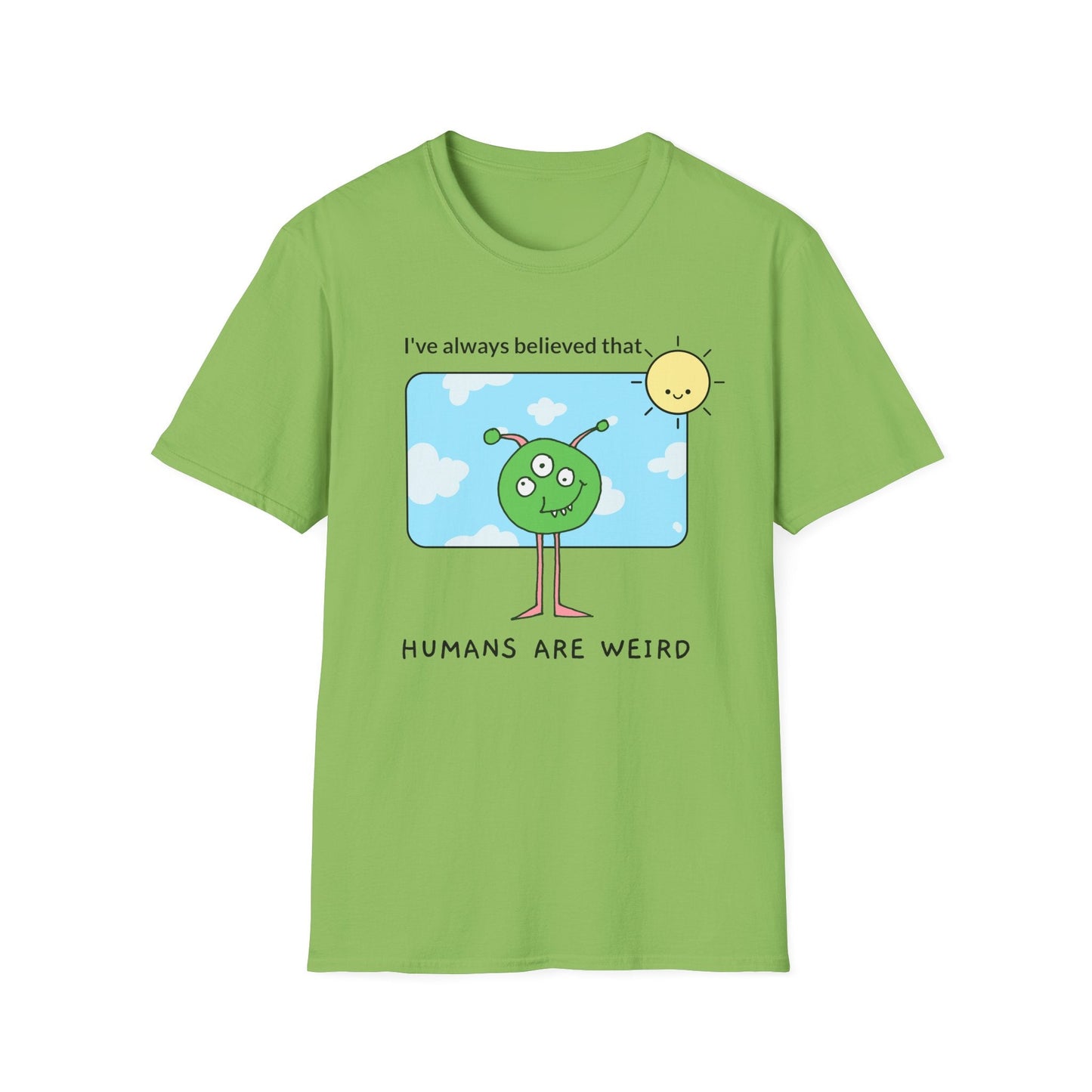 Alien Cartoon Humans Are Weird TShirt