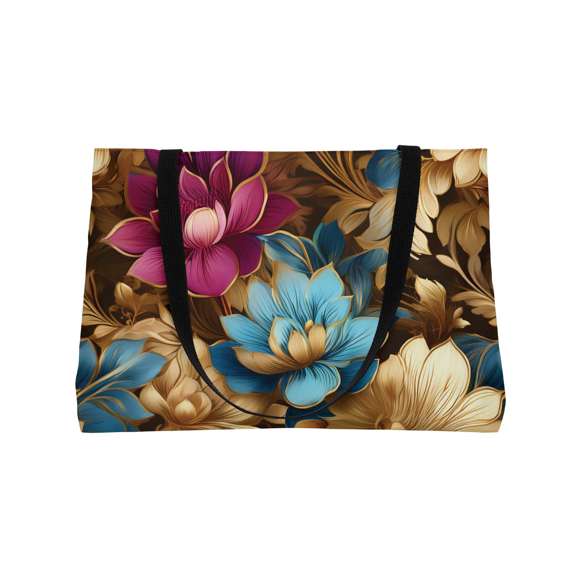 Floral Print Poly Canvas Weekender Bag 19