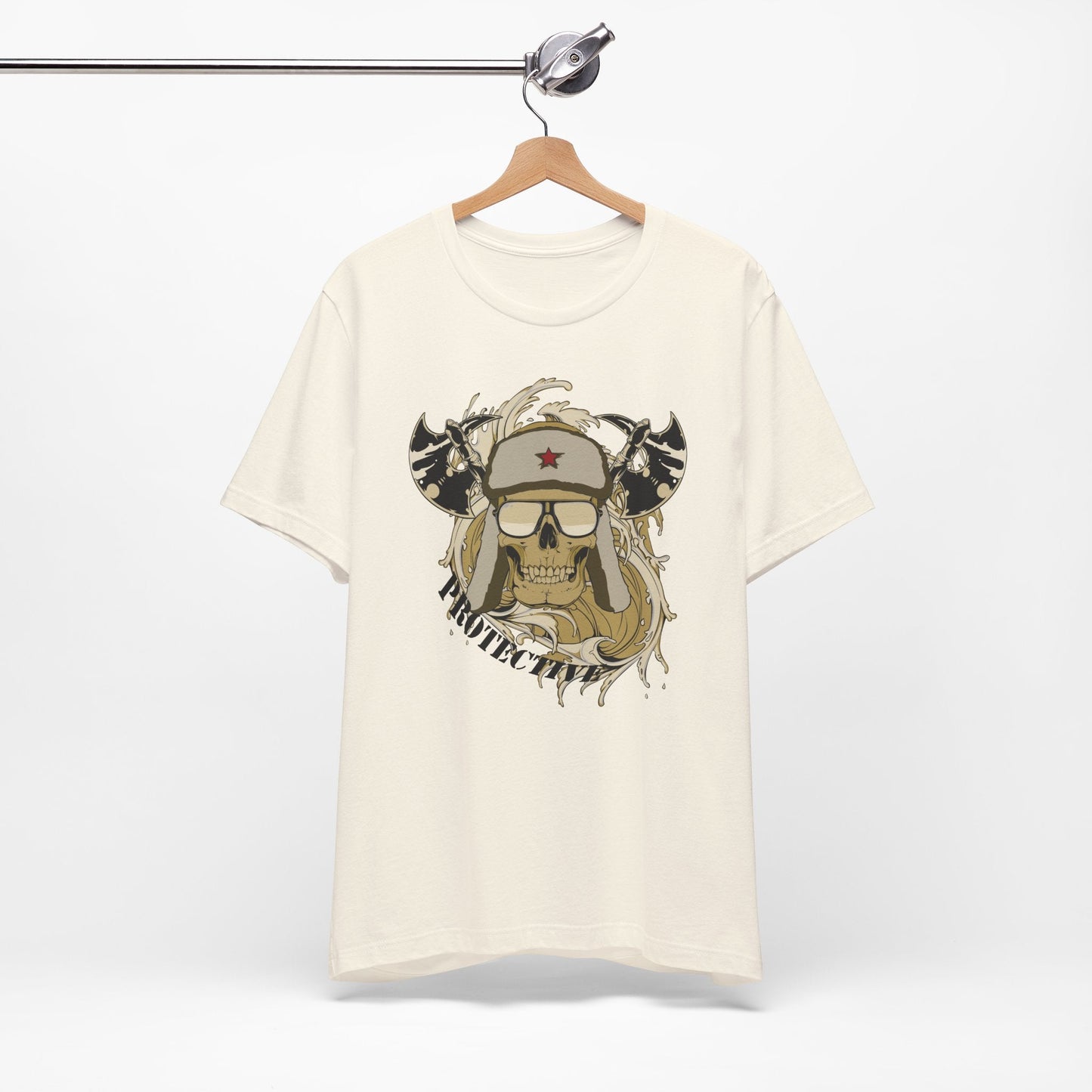 Viking Skull Graphic with Horned Helmet T-Shirt Captain Design Tee Art-41