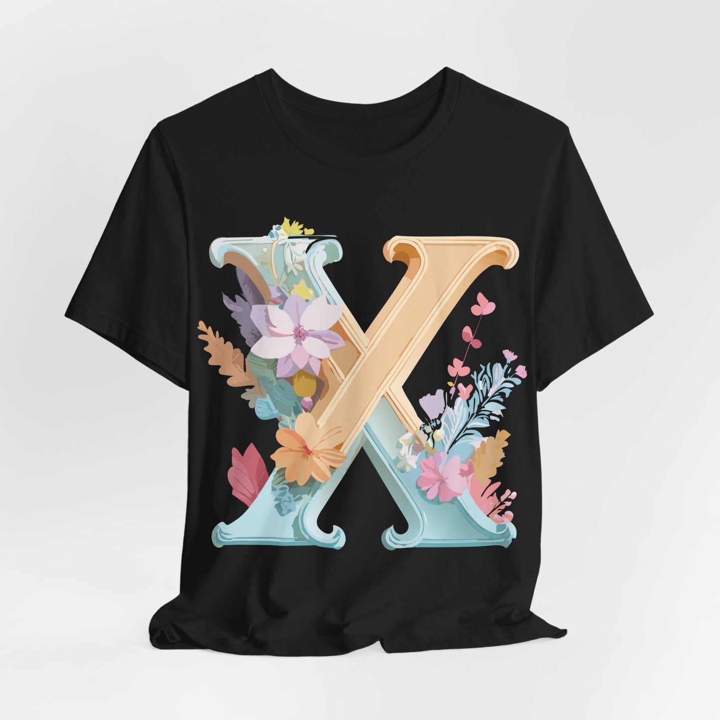 Letter X Shirt Graphic Tee Unisex Vintage Inspired Artwork By Adelpha Premium Comfort