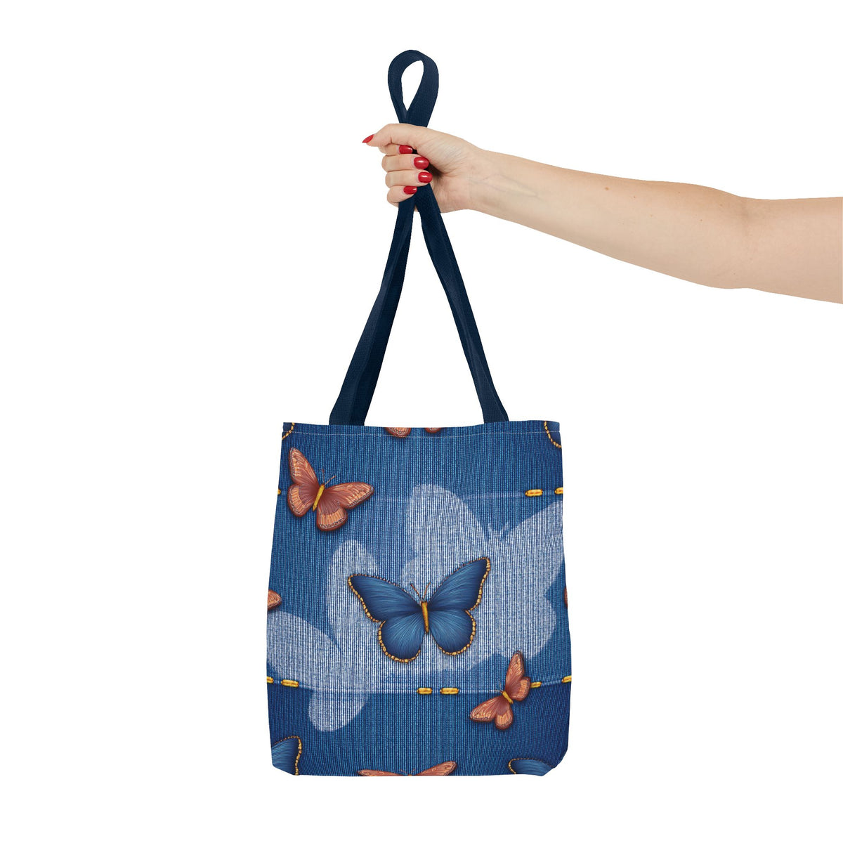 Denim Fabric Imitation Print Unisex Canvas Bag Poly Spun 3 Sizes Tote Bag 176