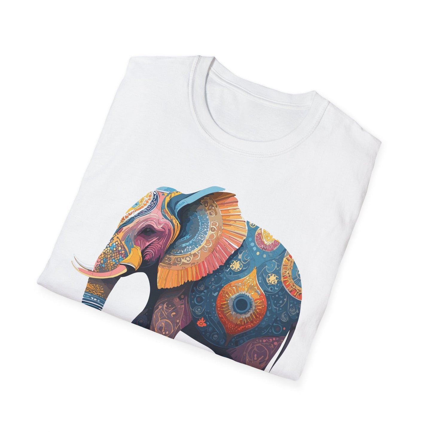 Elephant T Shirt Unisex Gildan Softstyle 64000 Tee With Animal Elephant Graphic Artwork