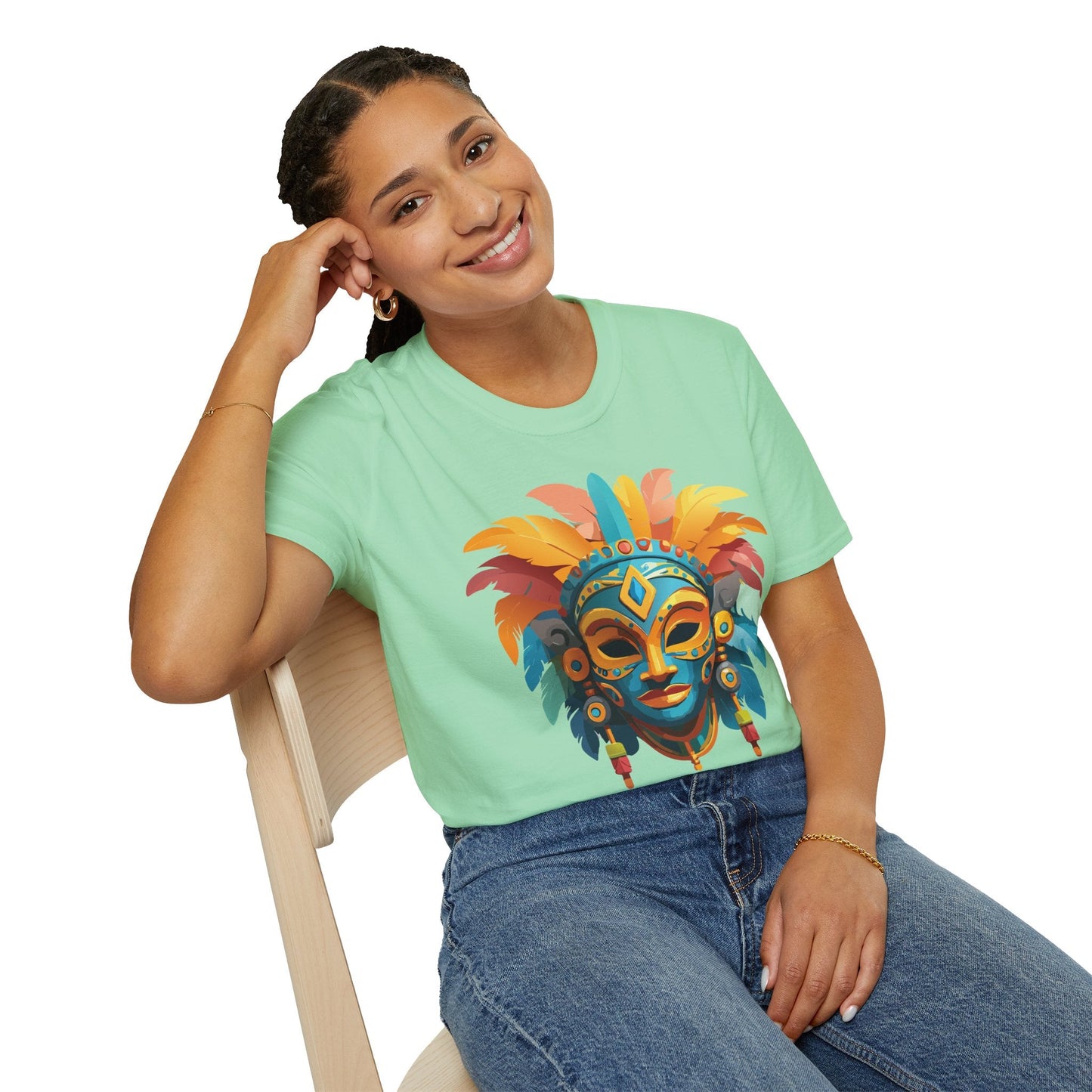 Mask Tee Shirt Unisex Graphic Design Short Sleeve Tee Gildan Softstyle 64000 Ring Spun Cotton